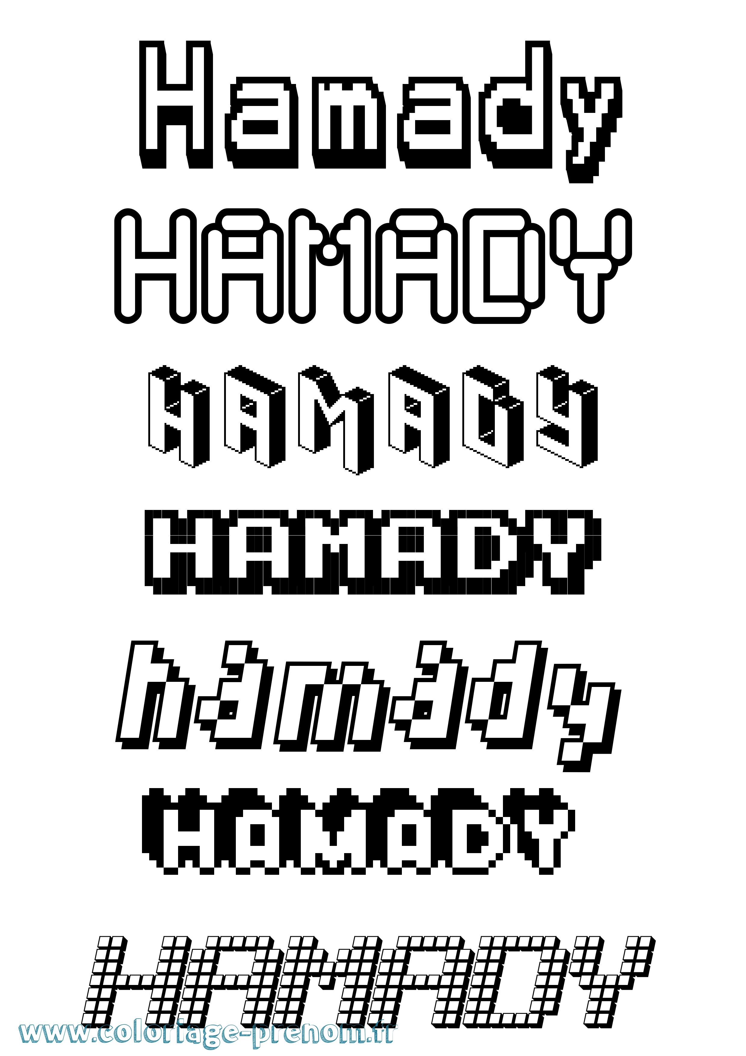 Coloriage Hamady Pixel Coloriage prénom Hamady Pixel