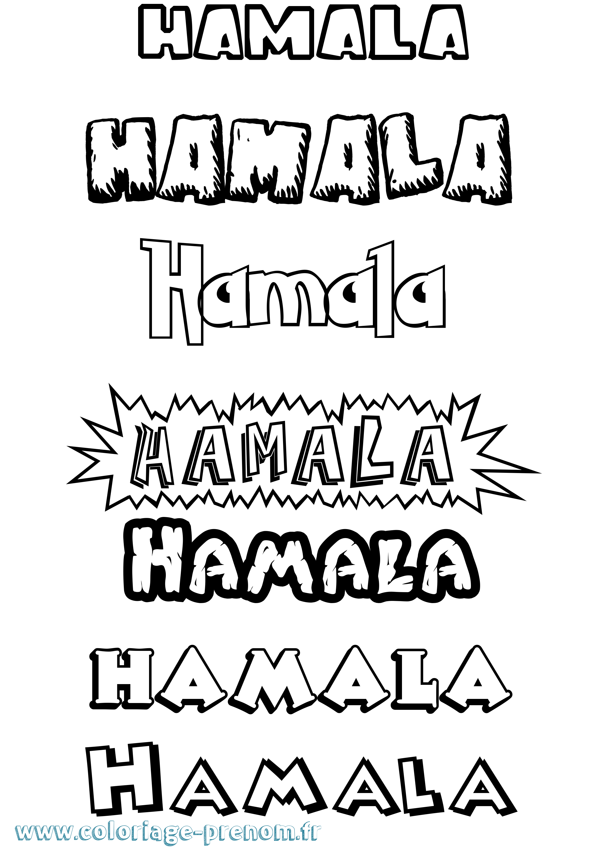Coloriage Hamala Dessin Animé Coloriage prénom Hamala Dessin Animé