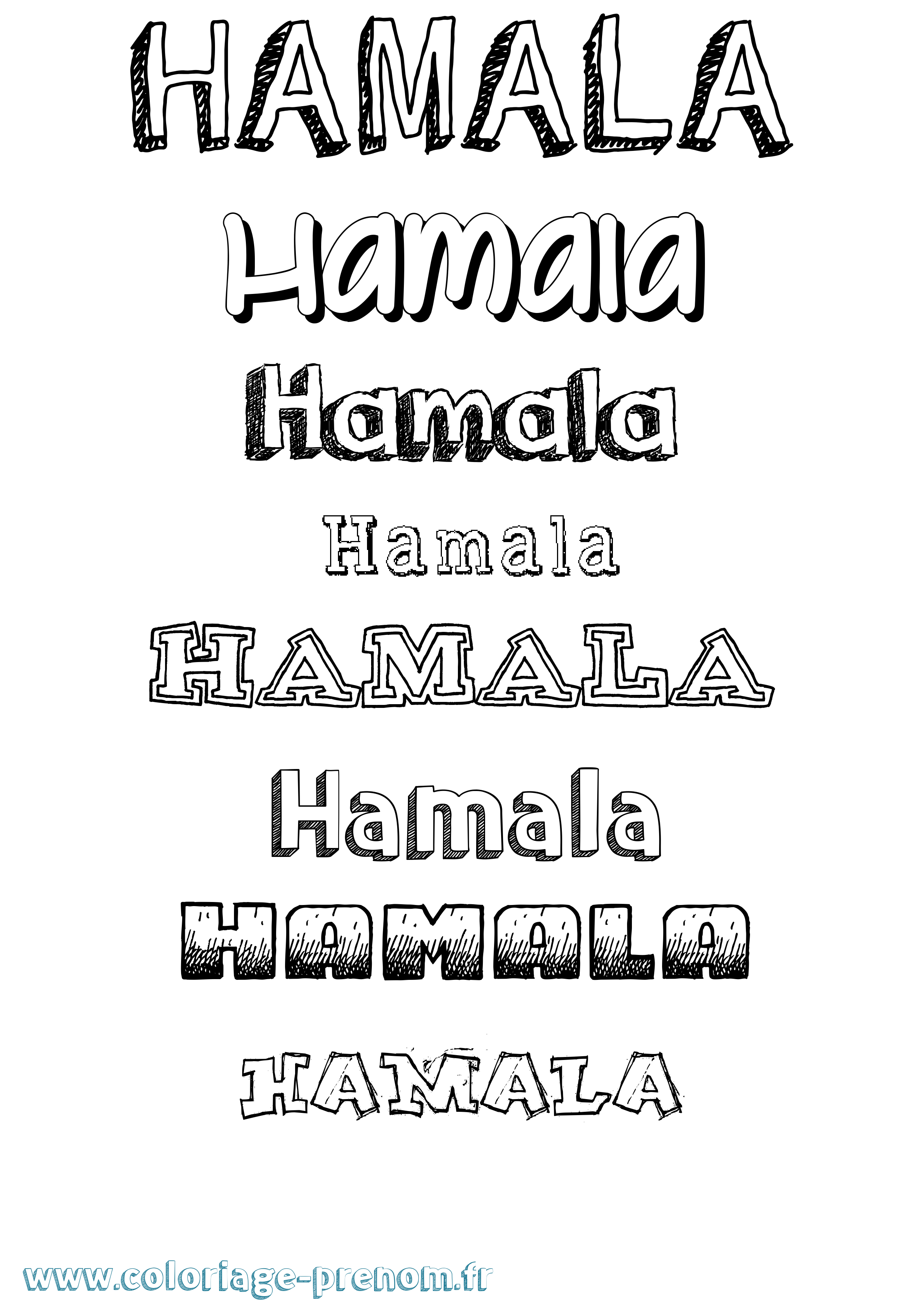 Coloriage Hamala Dessiné Coloriage prénom Hamala Dessiné