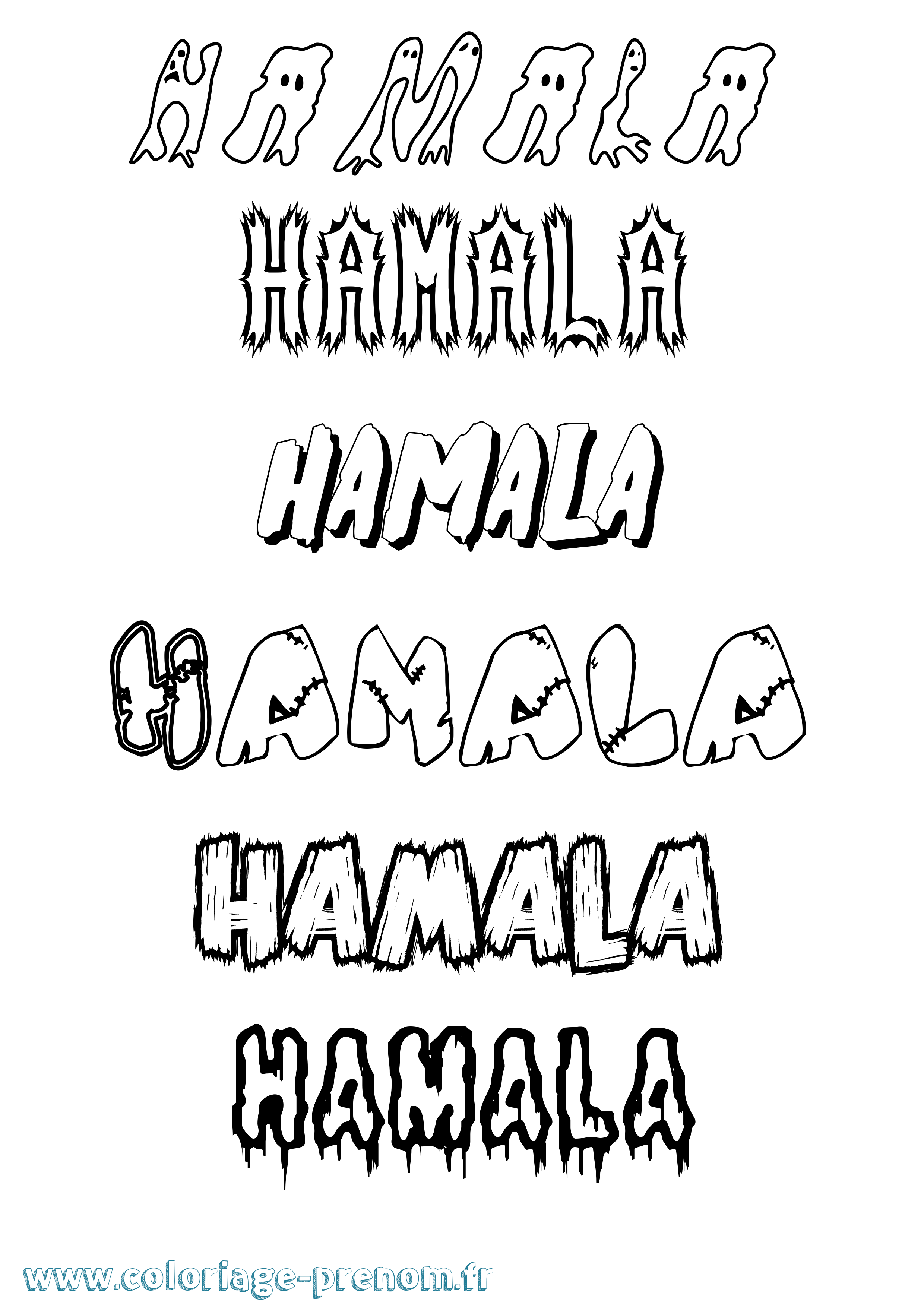 Coloriage Hamala Frisson Coloriage prénom Hamala Frisson