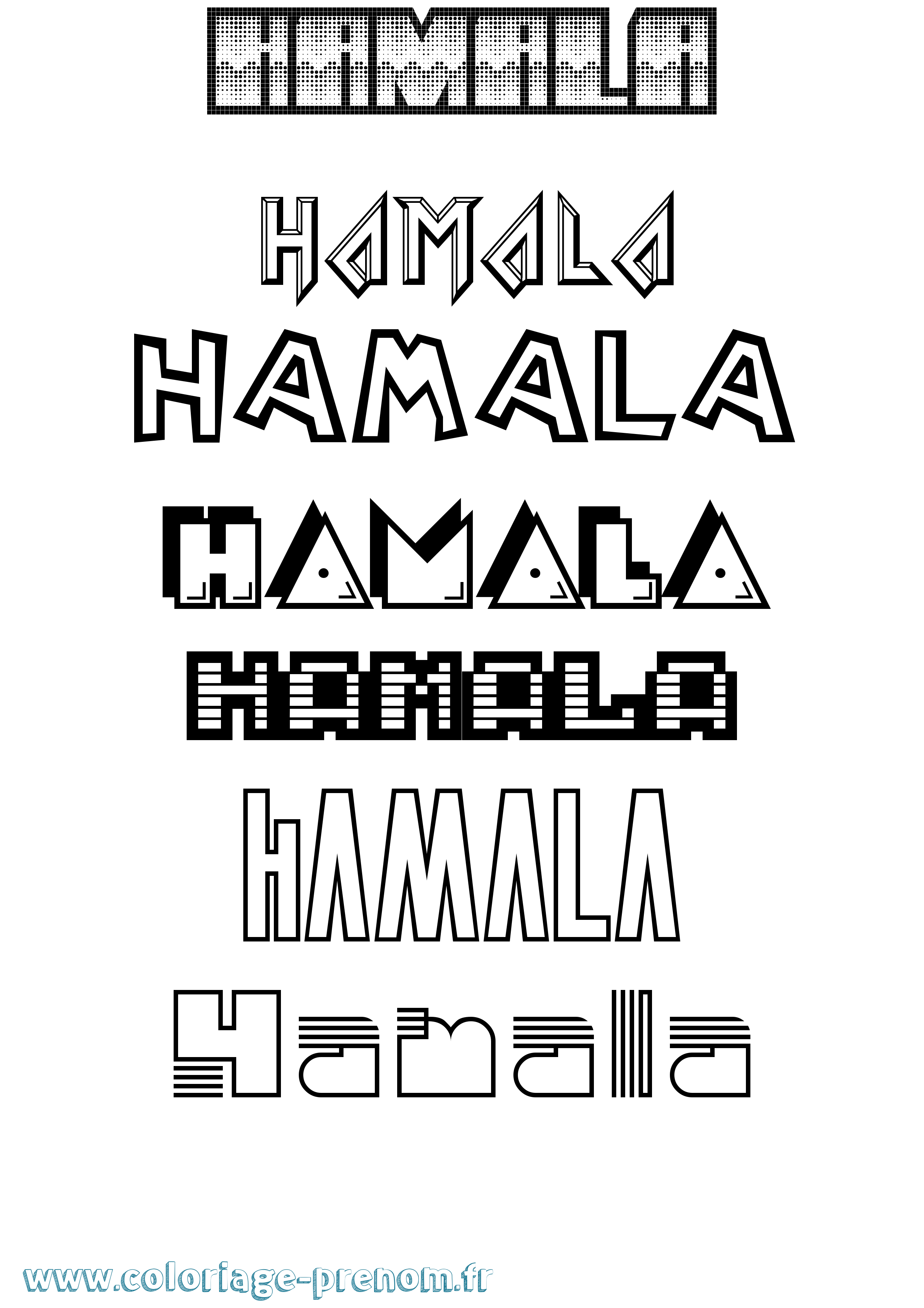 Coloriage Hamala Jeux Vidéos Coloriage prénom Hamala Jeux Vidéos