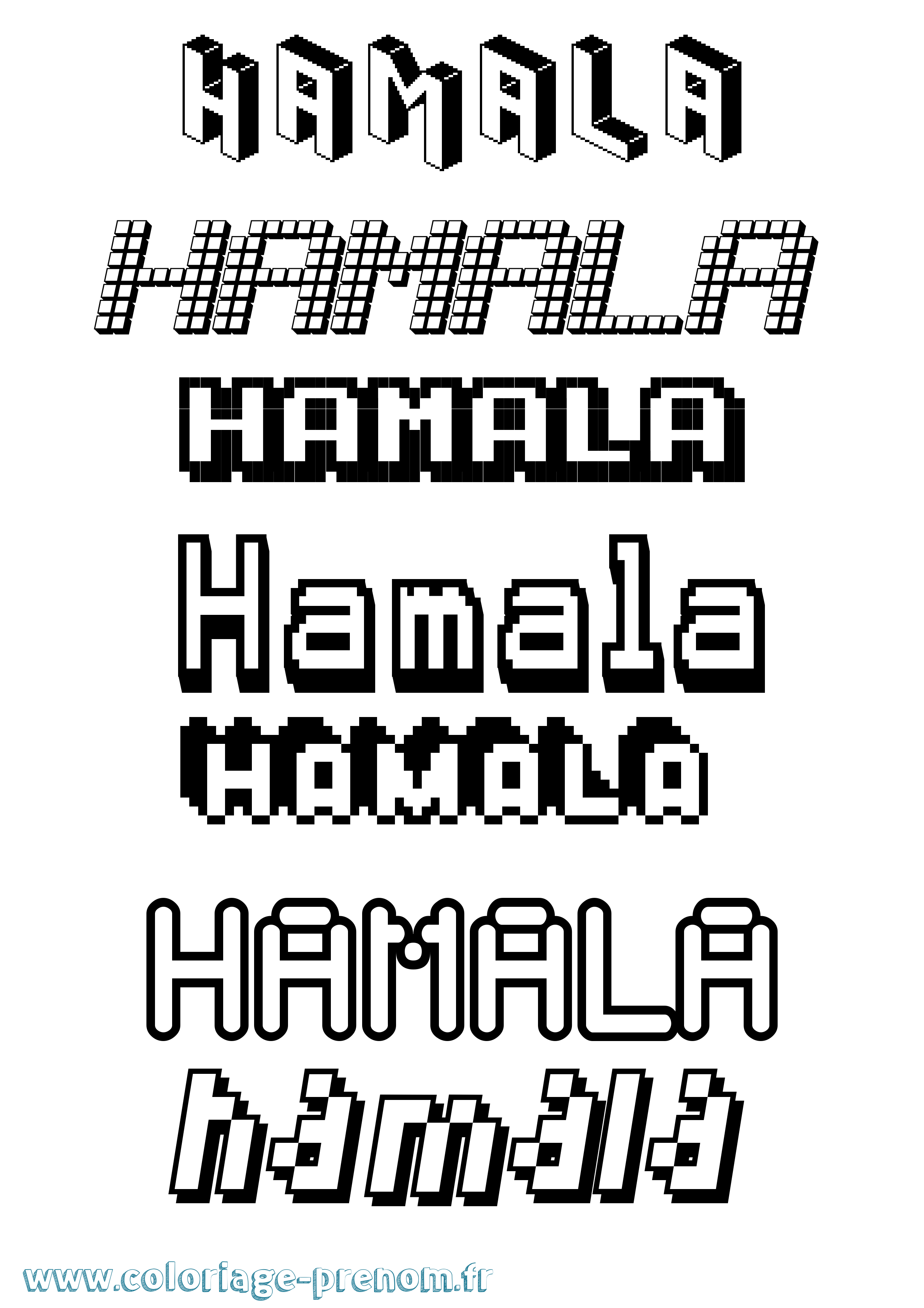 Coloriage Hamala Pixel Coloriage prénom Hamala Pixel