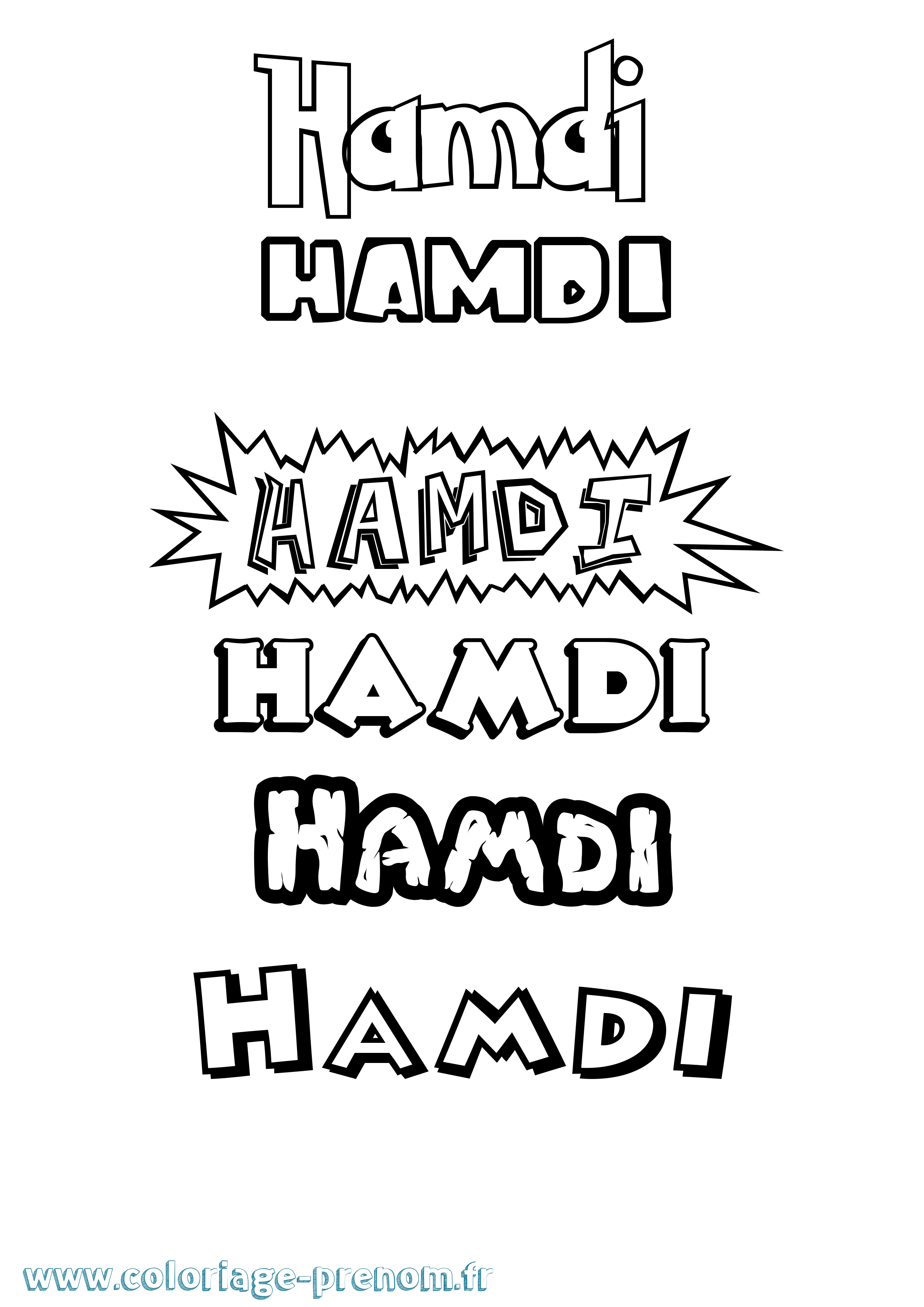 Coloriage Hamdi Dessin Animé Coloriage prénom Hamdi Dessin Animé