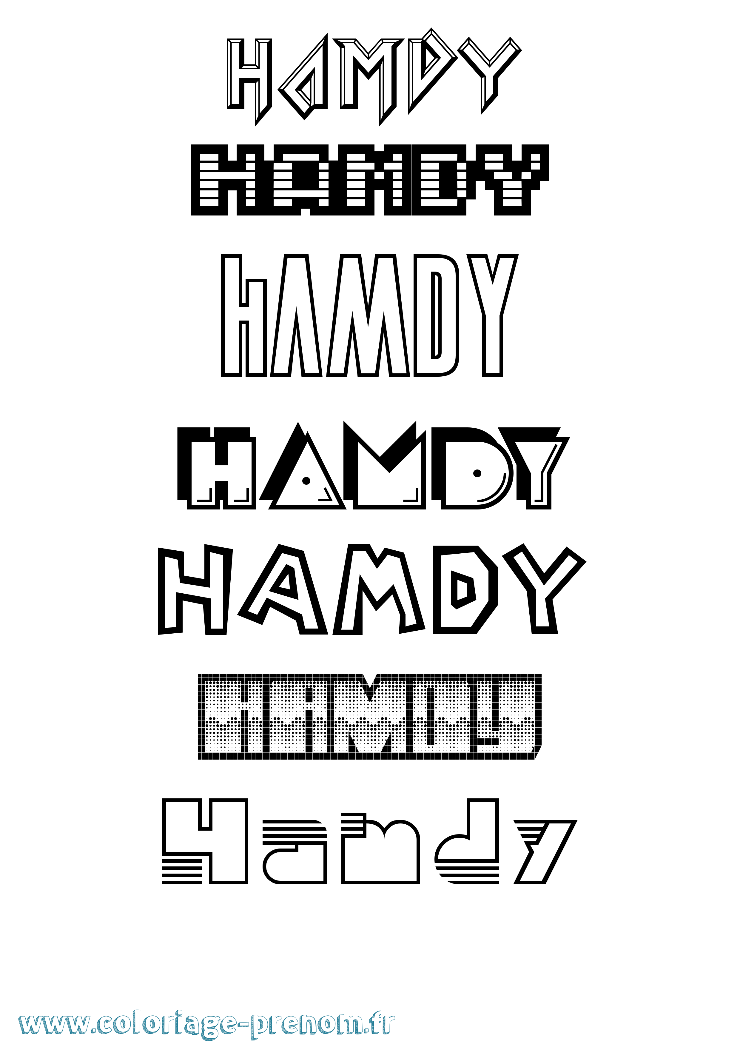 Coloriage prénom Hamdy Jeux Vidéos