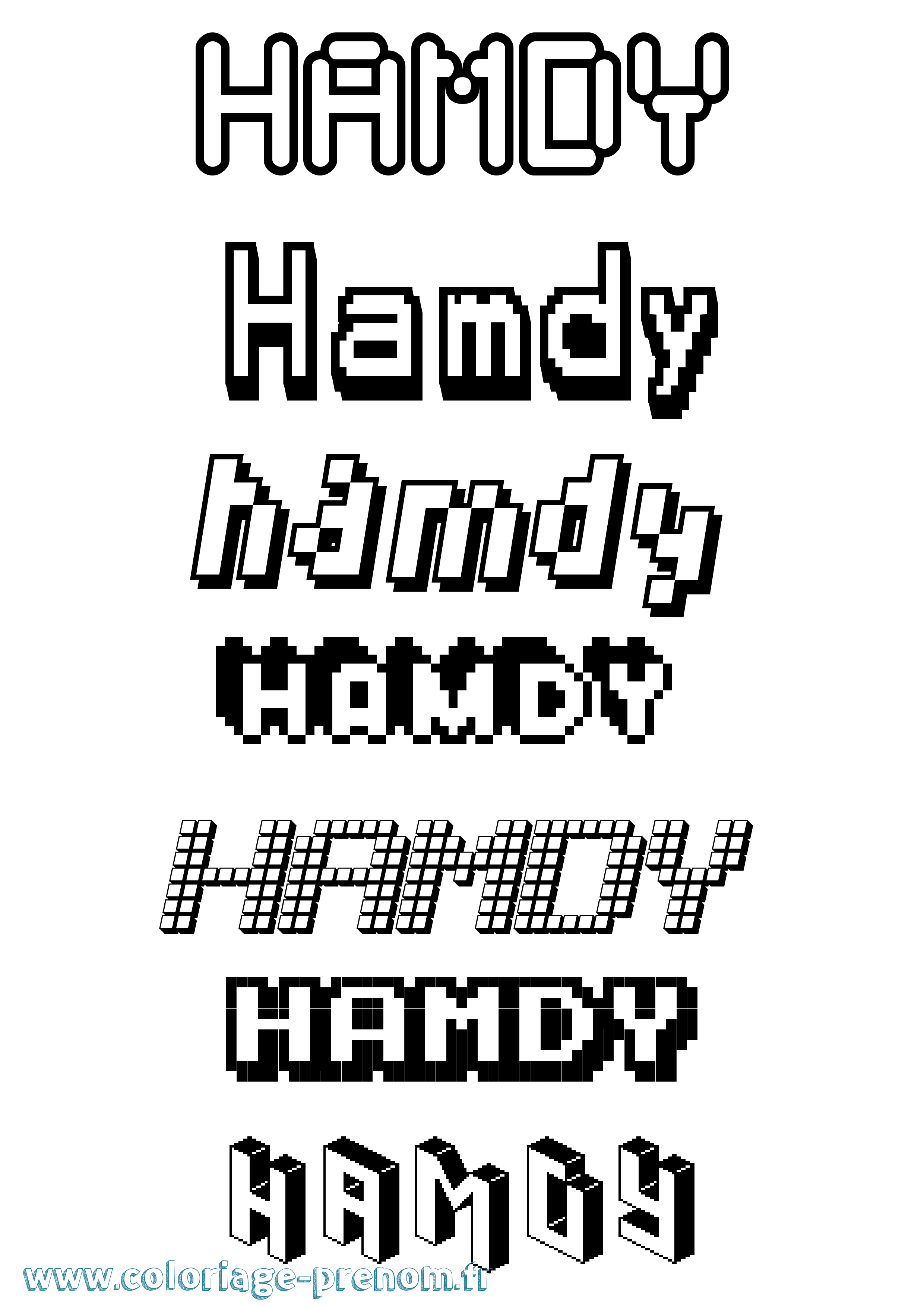 Coloriage Hamdy Pixel Coloriage prénom Hamdy Pixel
