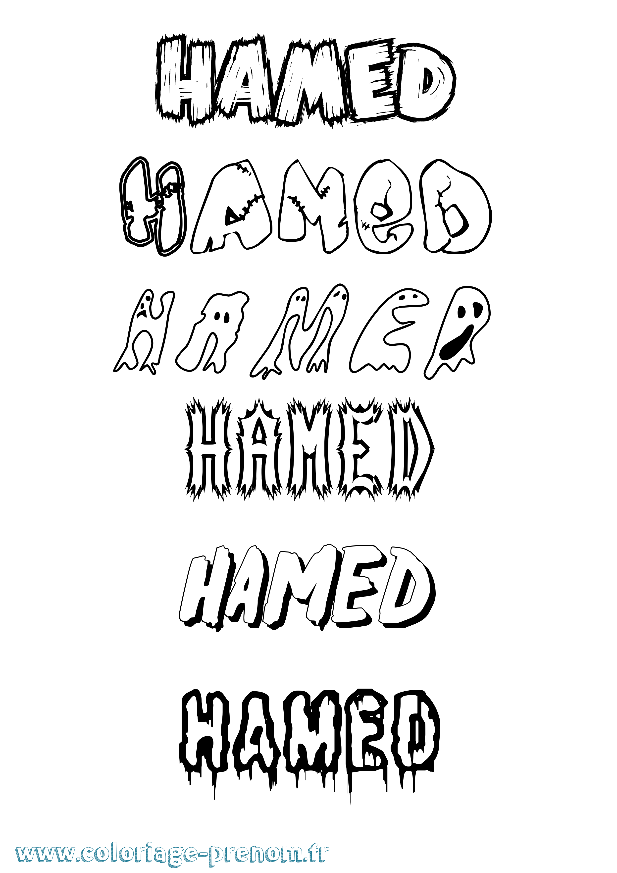 Coloriage prénom Hamed