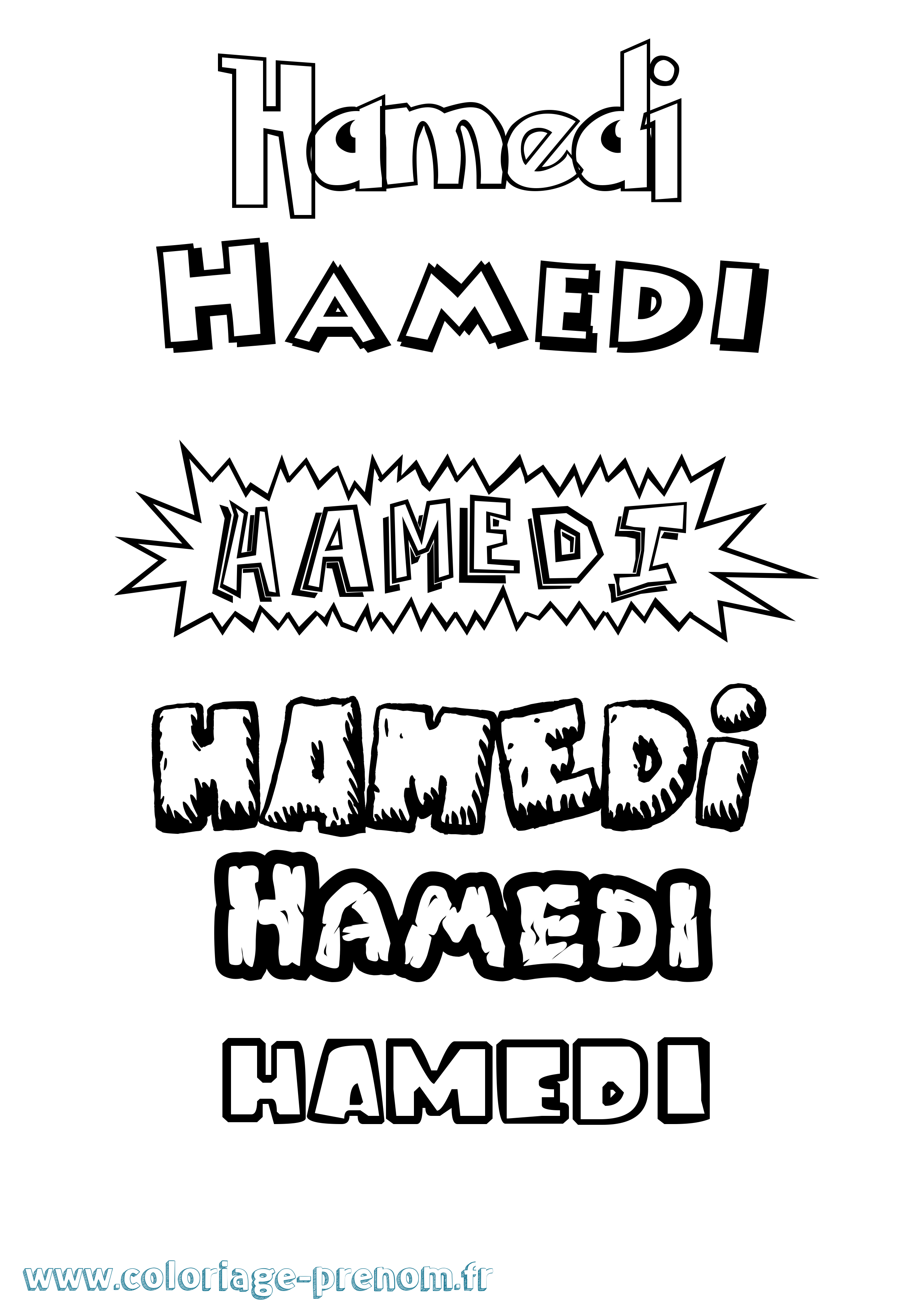 Coloriage Hamedi Dessin Animé Coloriage prénom Hamedi Dessin Animé