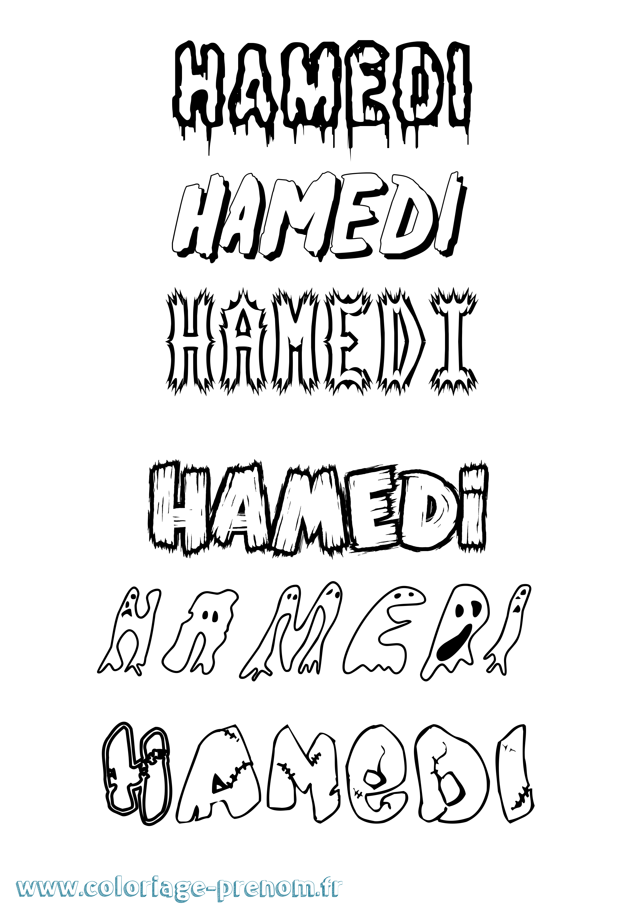 Coloriage Hamedi Frisson Coloriage prénom Hamedi Frisson