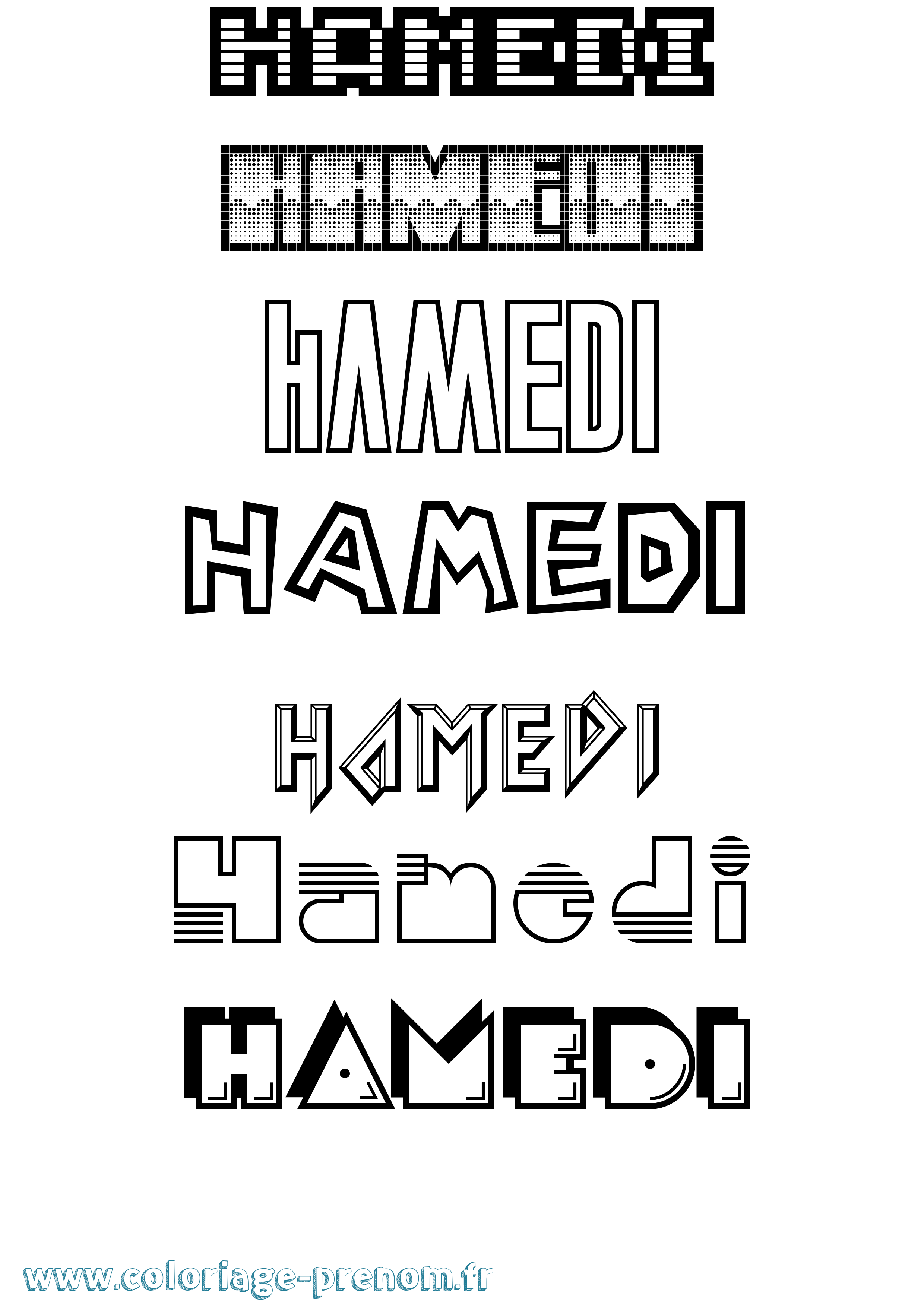 Coloriage Hamedi Jeux Vidéos Coloriage prénom Hamedi Jeux Vidéos