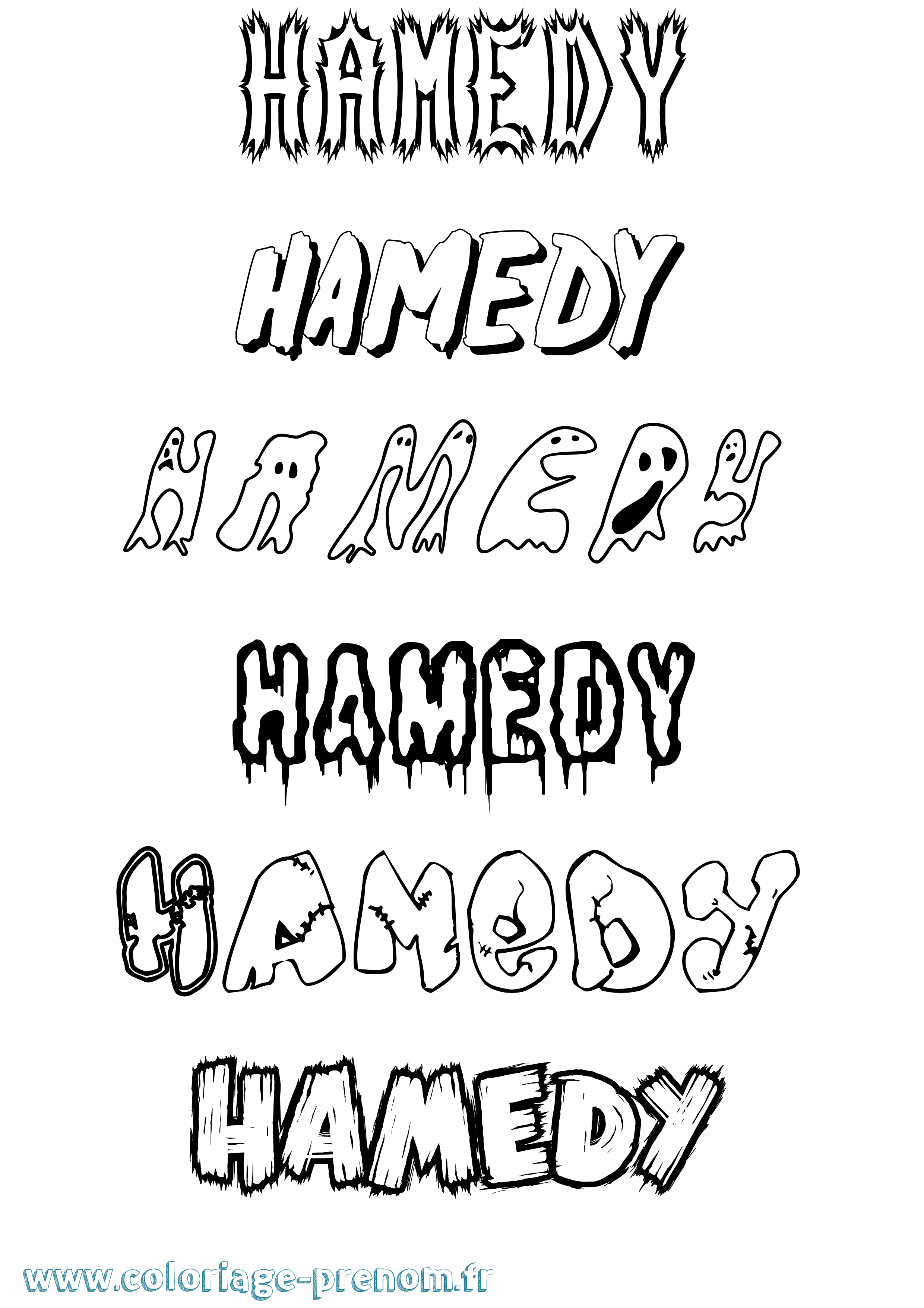 Coloriage Hamedy Frisson Coloriage prénom Hamedy Frisson
