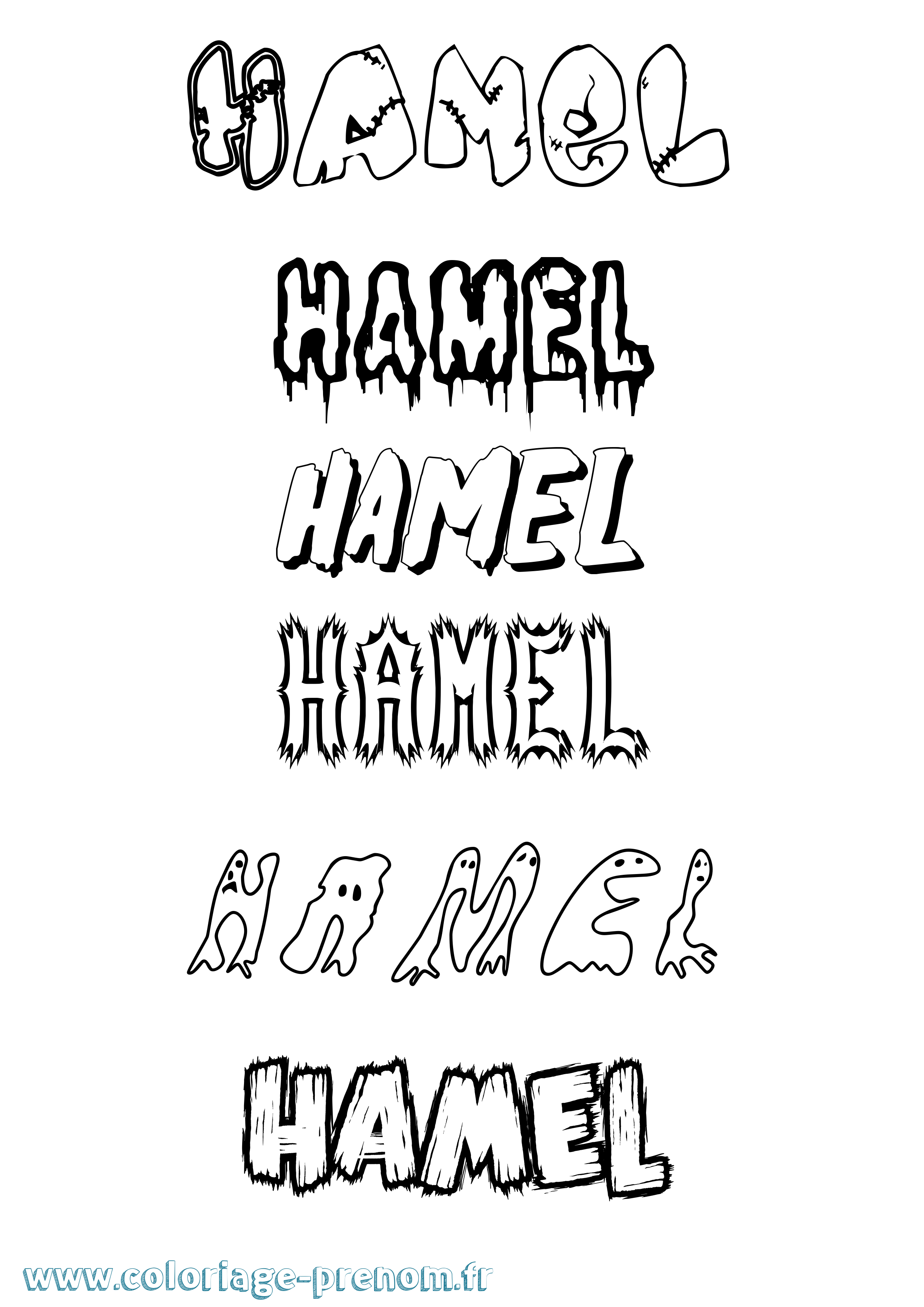 Coloriage Hamel Frisson Coloriage prénom Hamel Frisson
