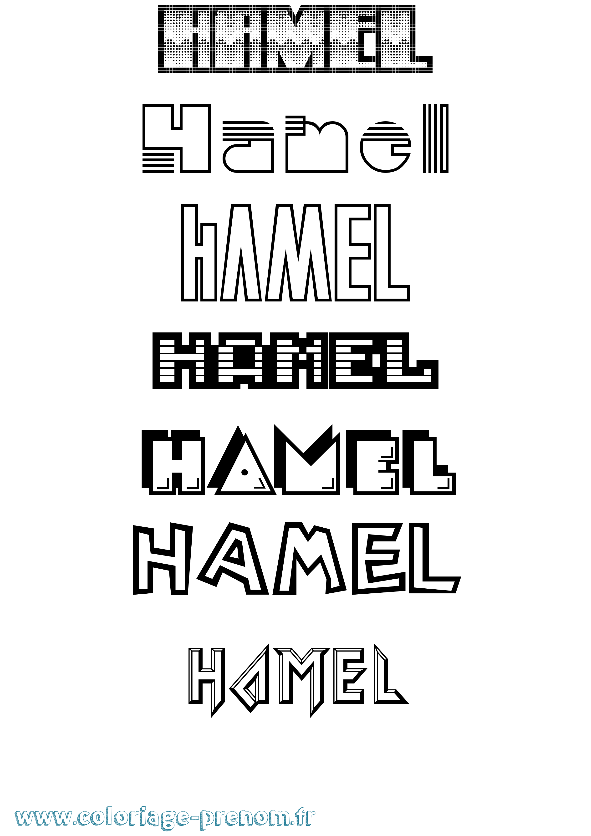 Coloriage Hamel Jeux Vidéos Coloriage prénom Hamel Jeux Vidéos