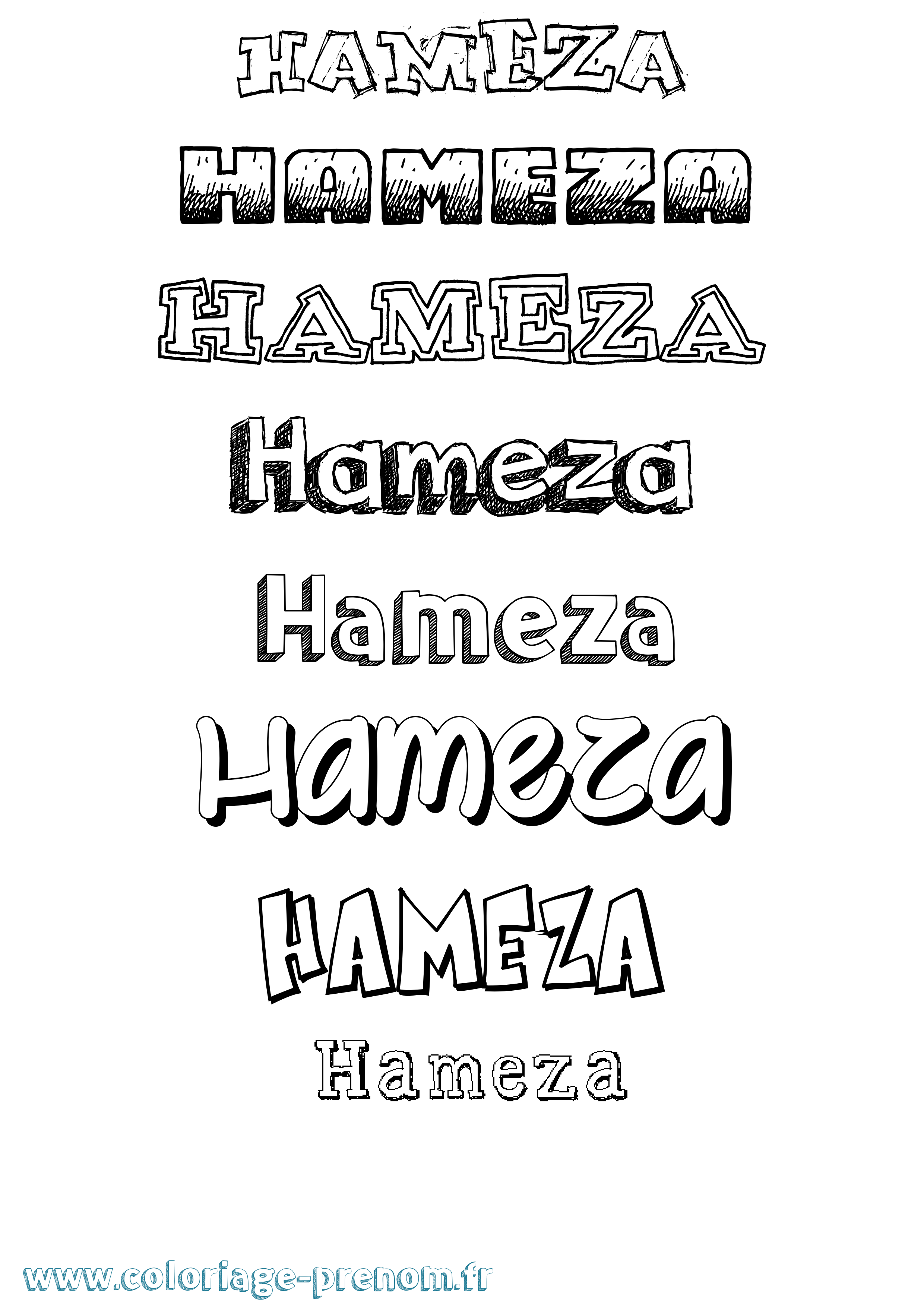 Coloriage Hameza Dessiné Coloriage prénom Hameza Dessiné