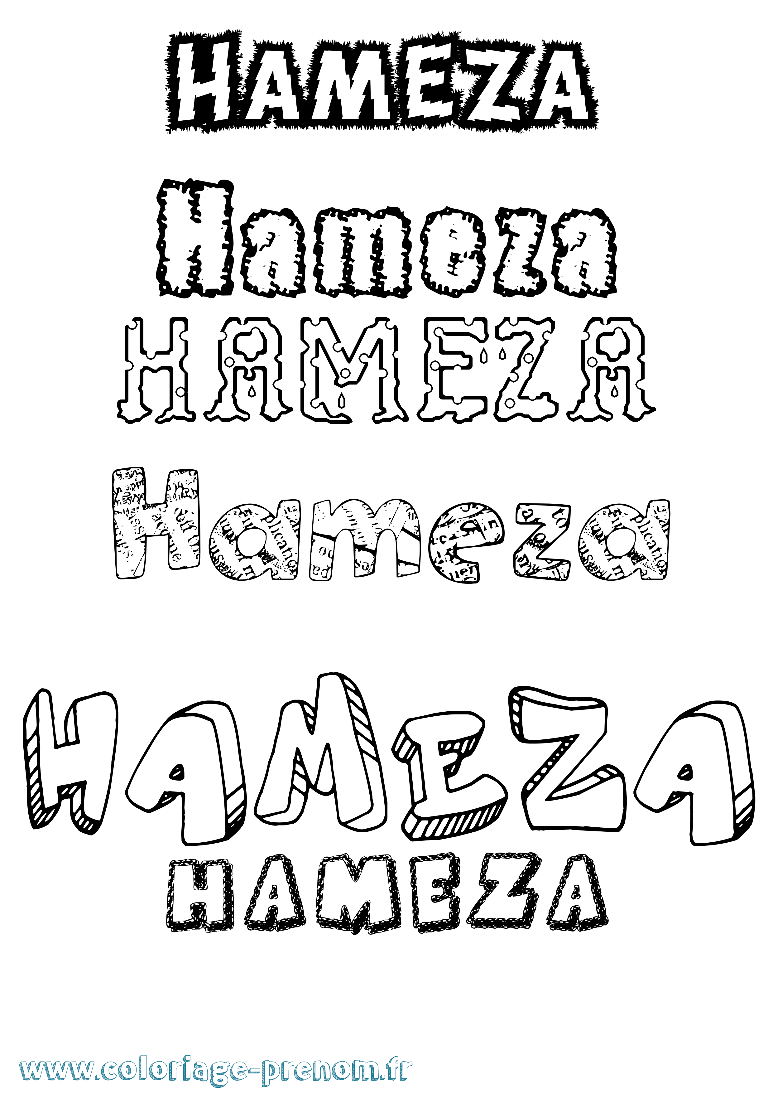 Coloriage Hameza Destructuré Coloriage prénom Hameza Destructuré