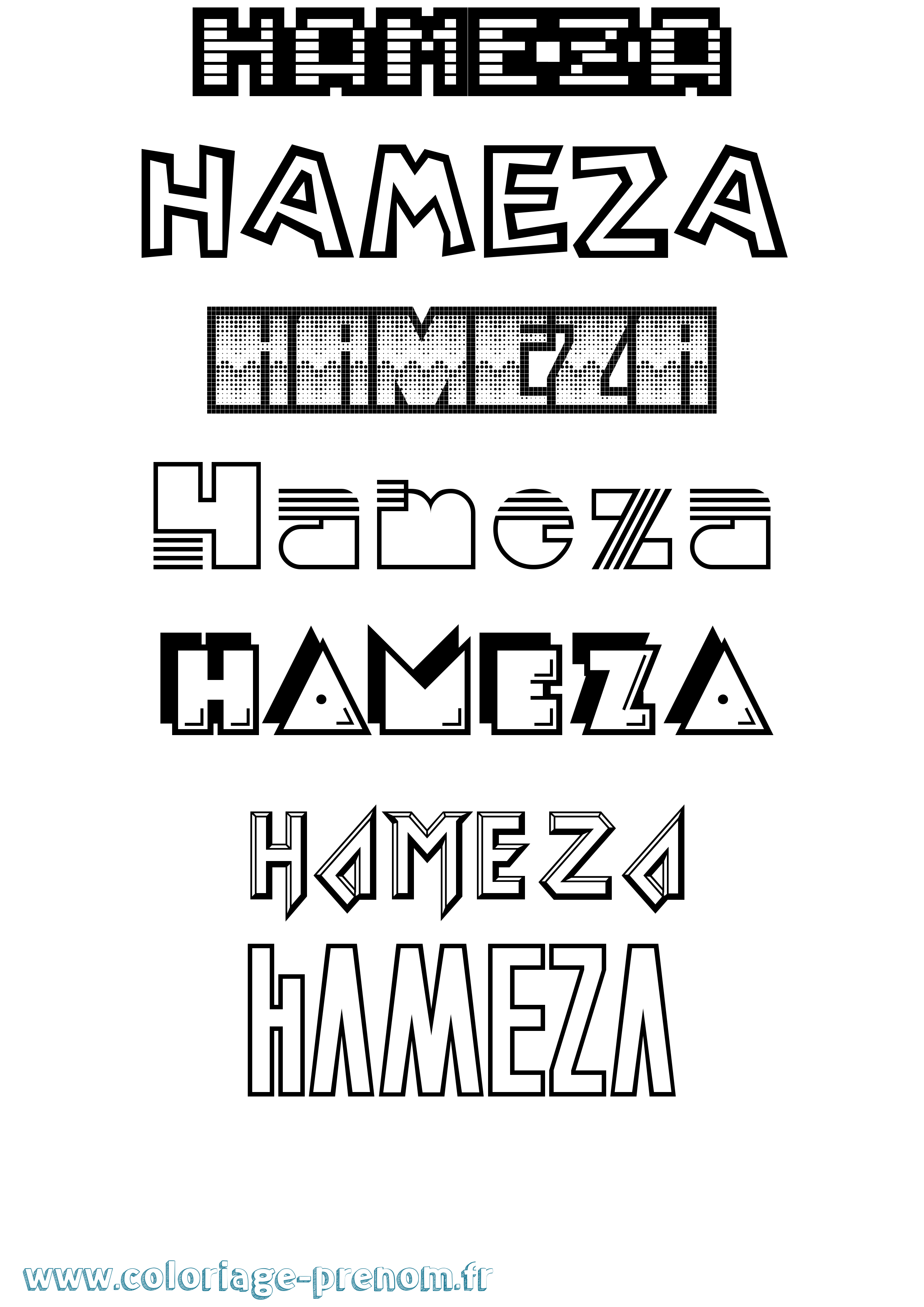 Coloriage prénom Hameza Jeux Vidéos