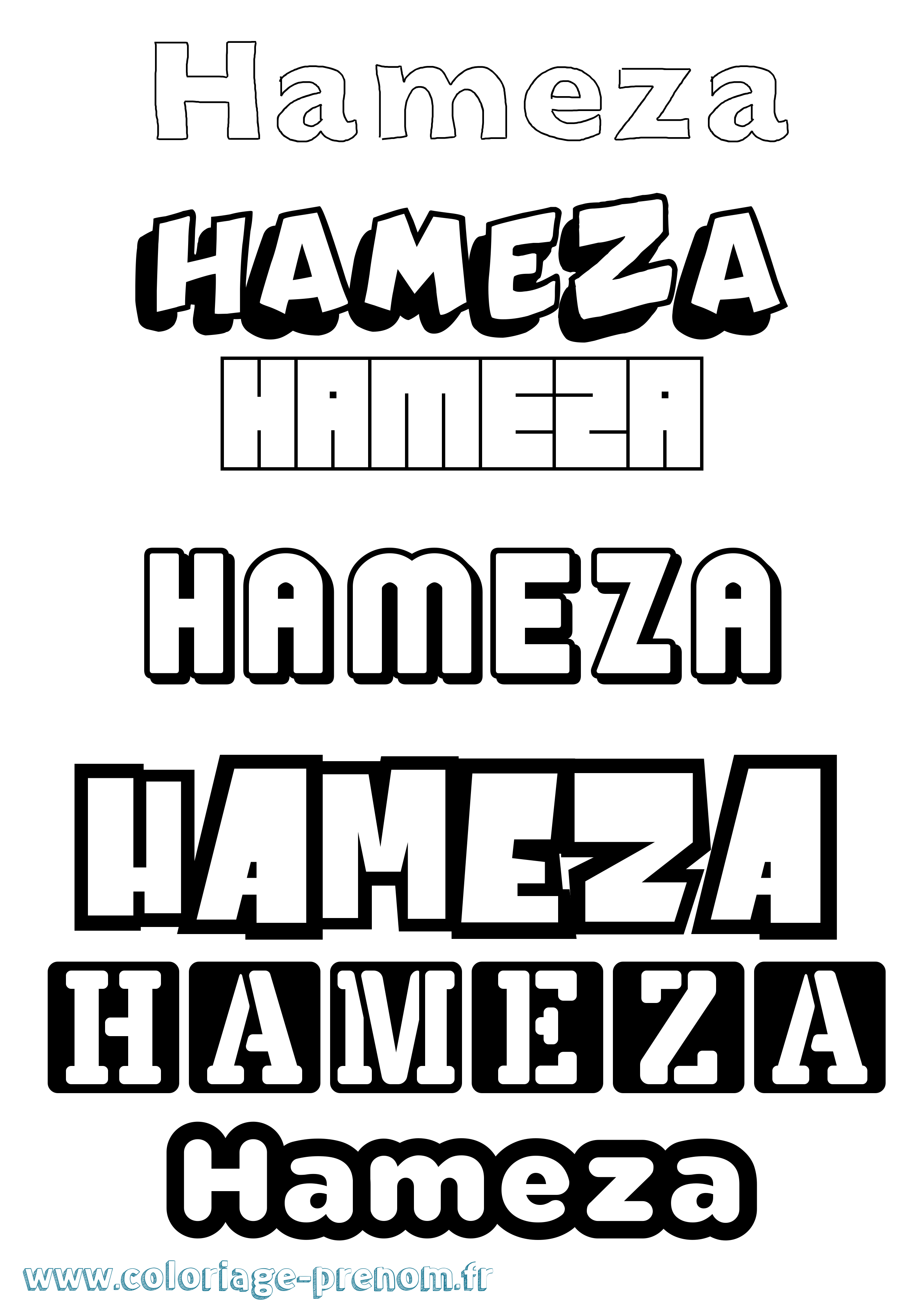 Coloriage Hameza Simple Coloriage prénom Hameza Simple