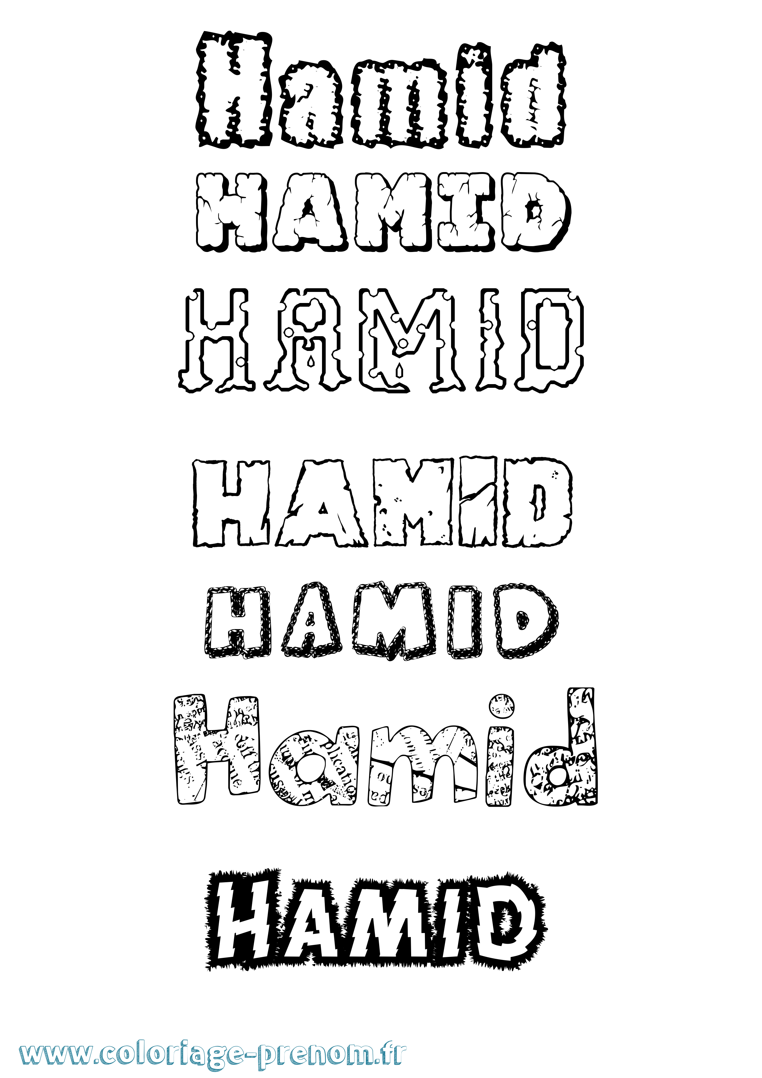 Coloriage prénom Hamid Destructuré