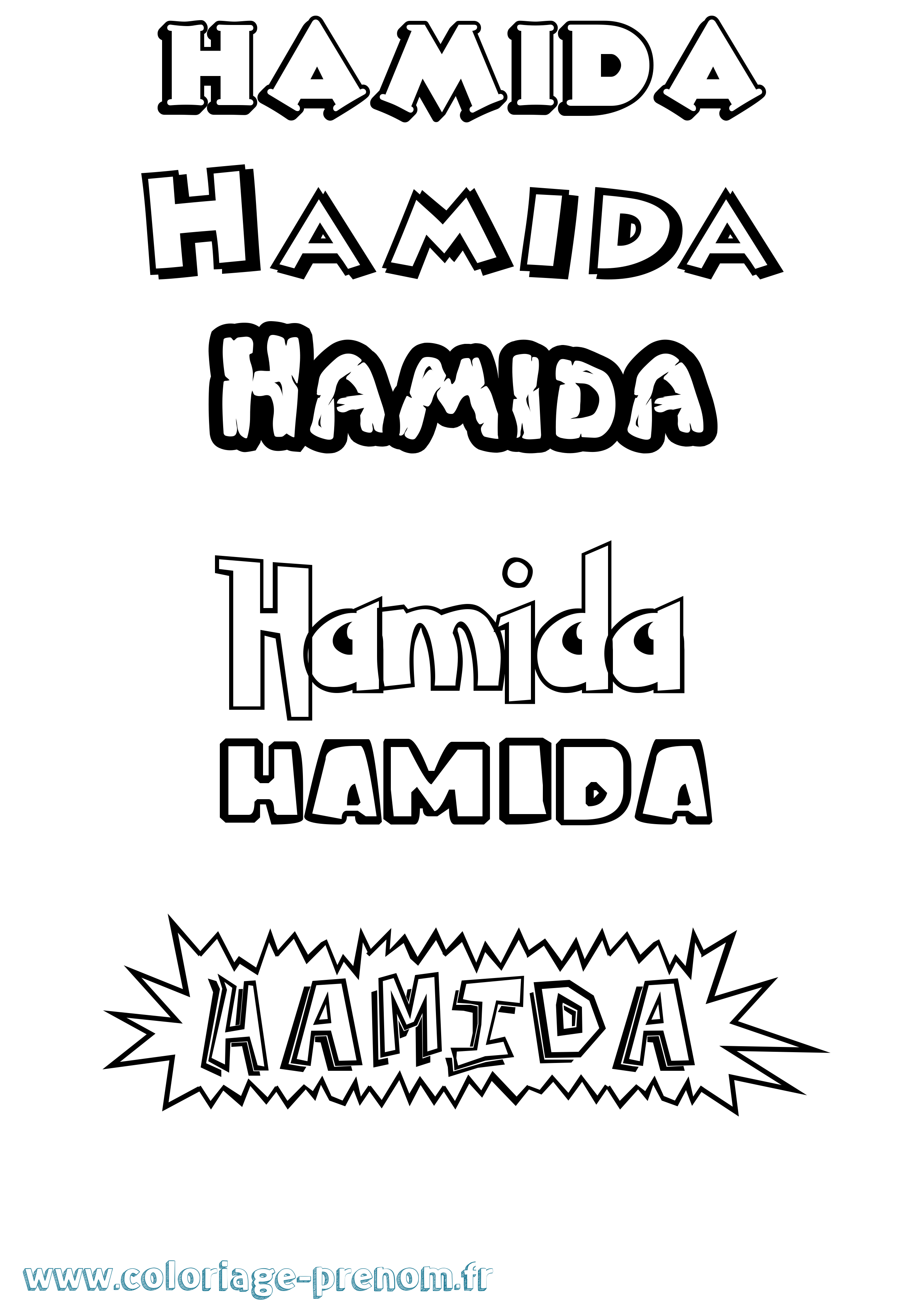Coloriage prénom Hamida Dessin Animé