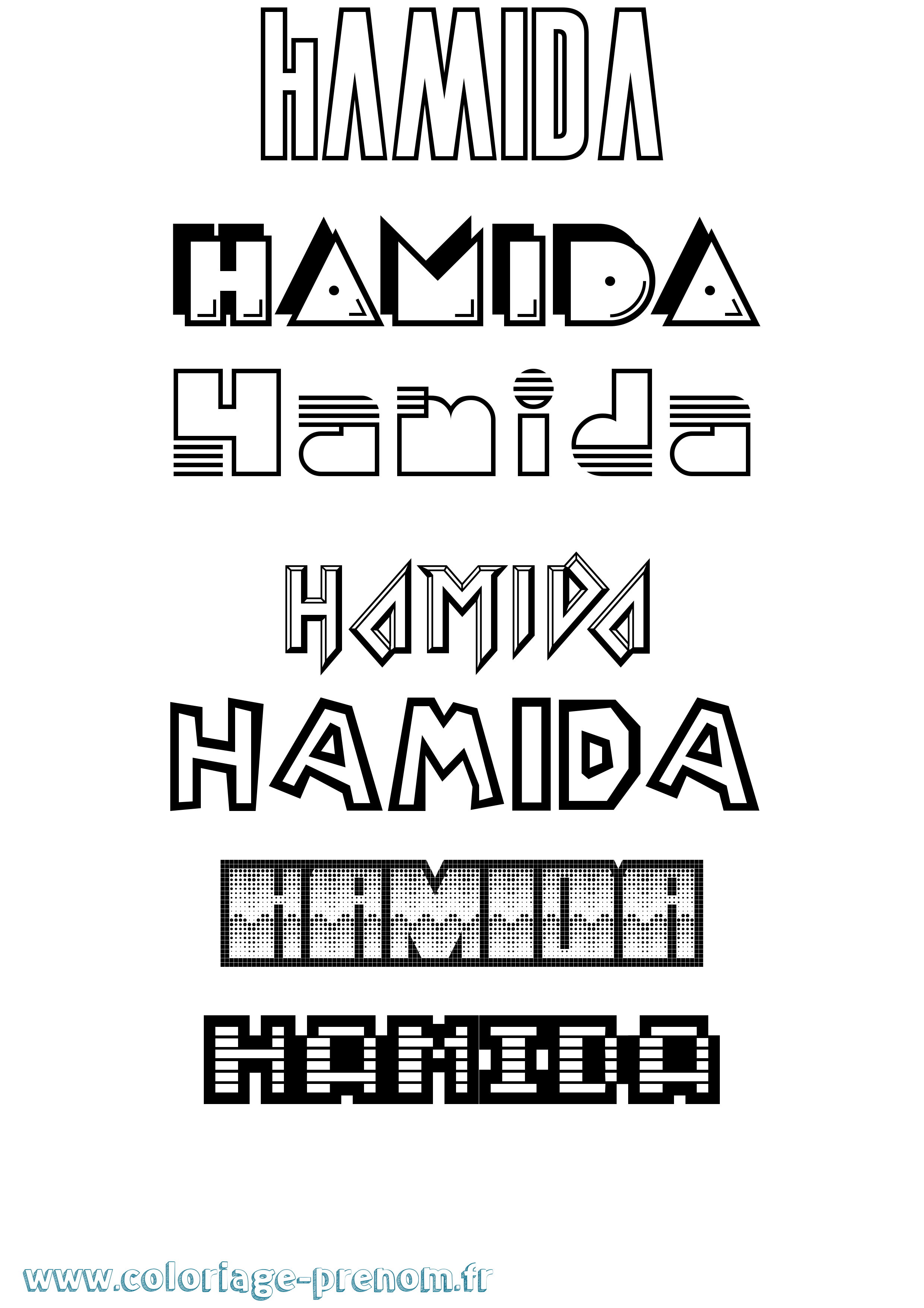 Coloriage prénom Hamida Jeux Vidéos