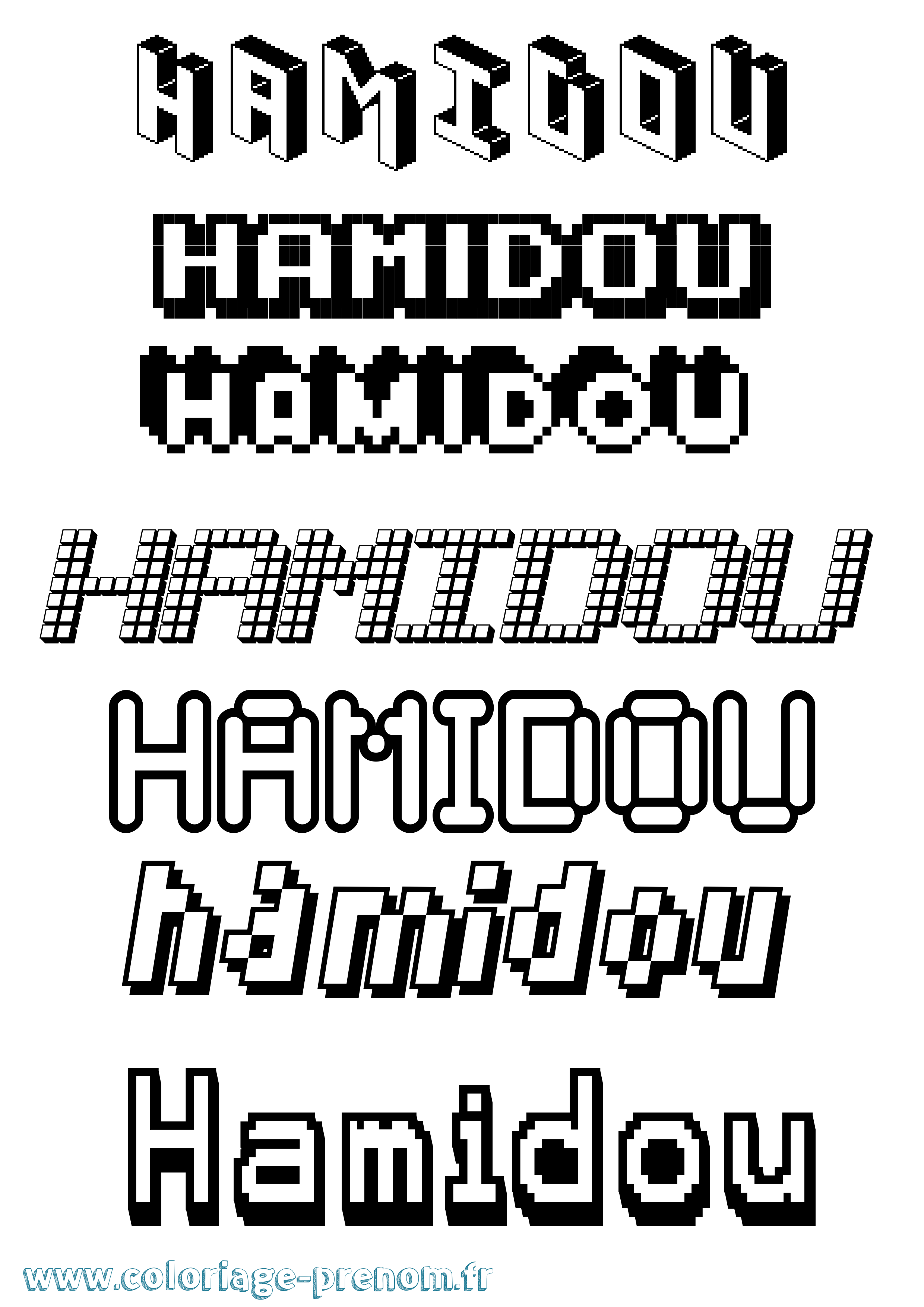 Coloriage prénom Hamidou