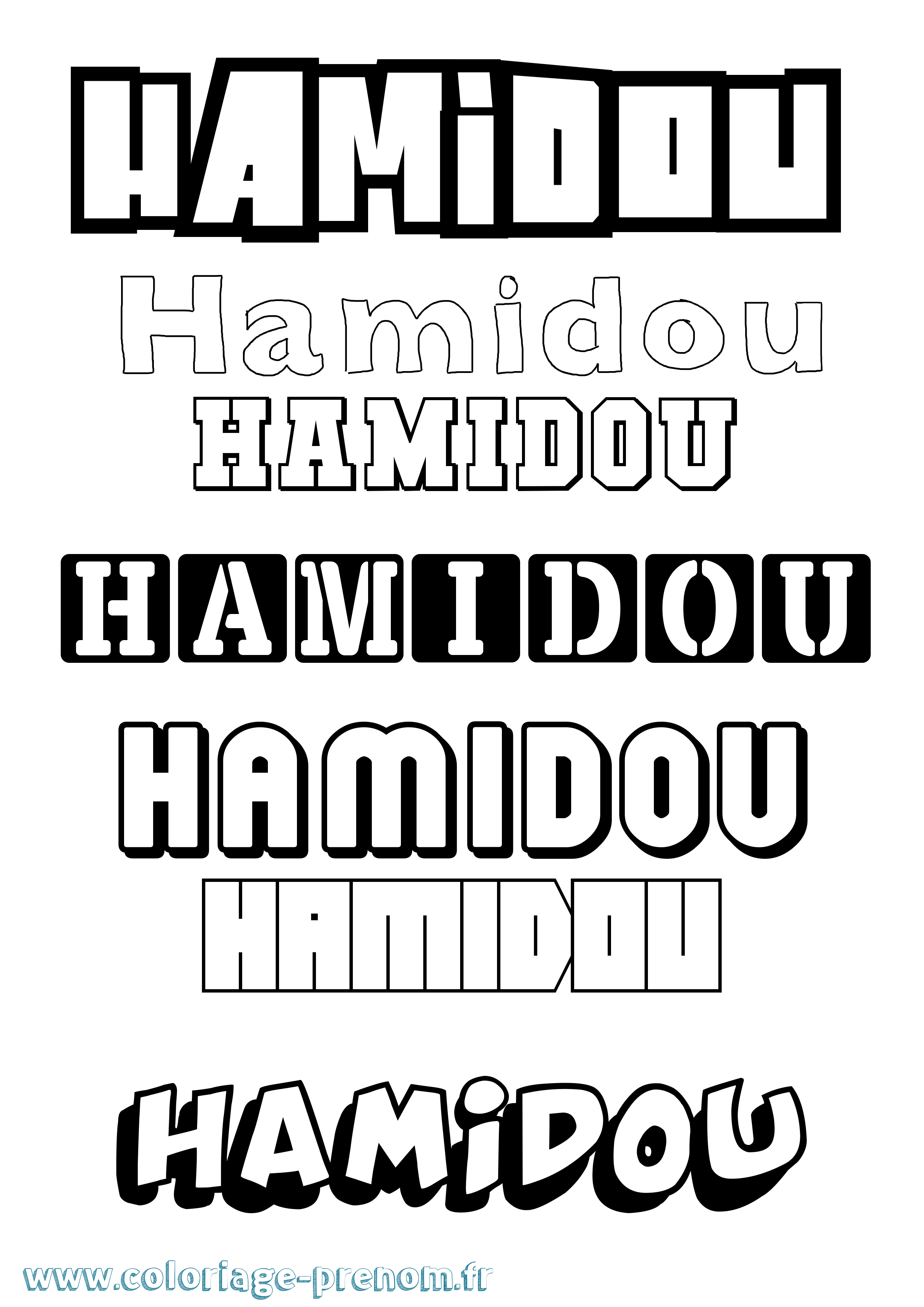 Coloriage prénom Hamidou