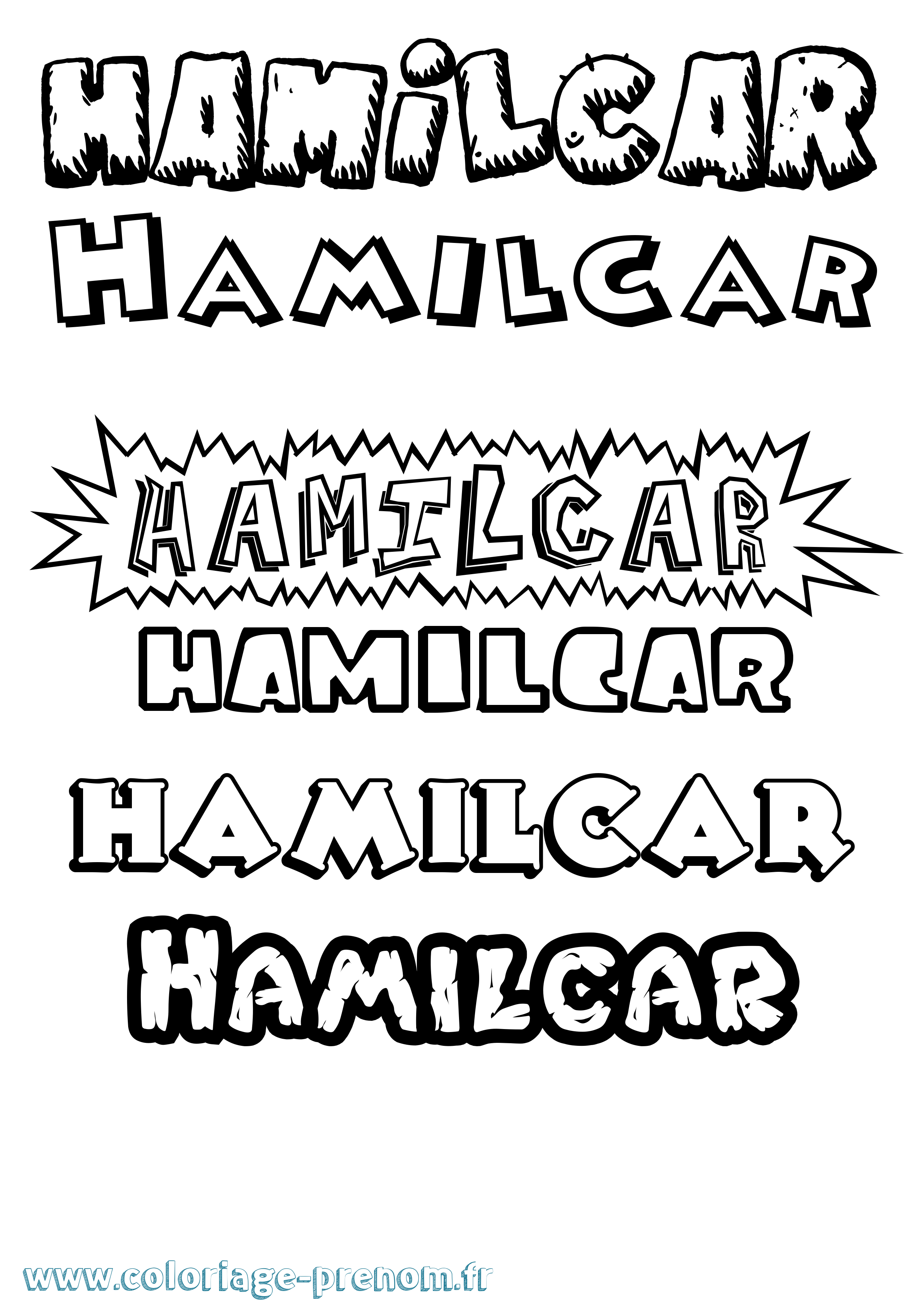 Coloriage Hamilcar Dessin Animé Coloriage prénom Hamilcar Dessin Animé