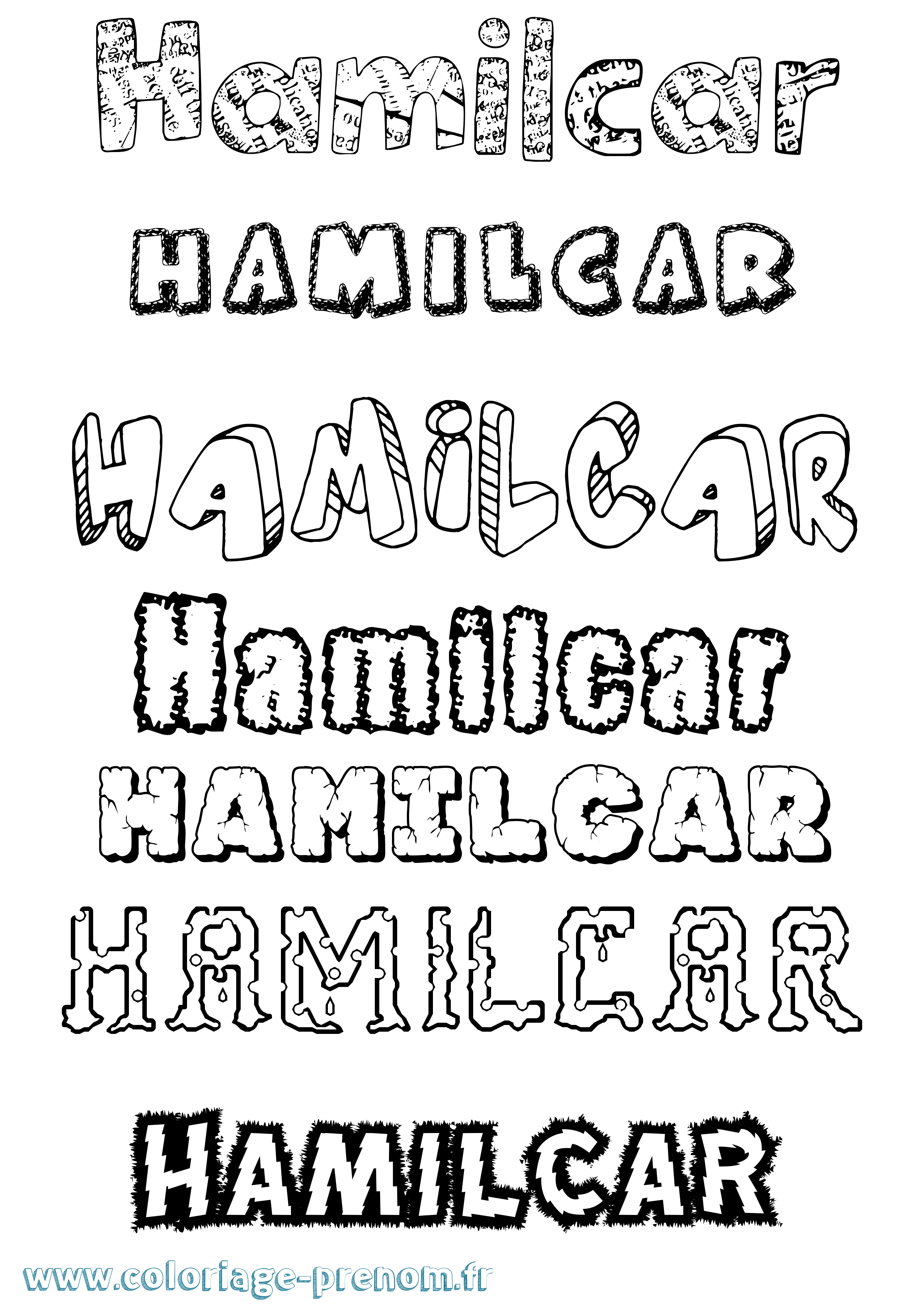 Coloriage Hamilcar Destructuré Coloriage prénom Hamilcar Destructuré