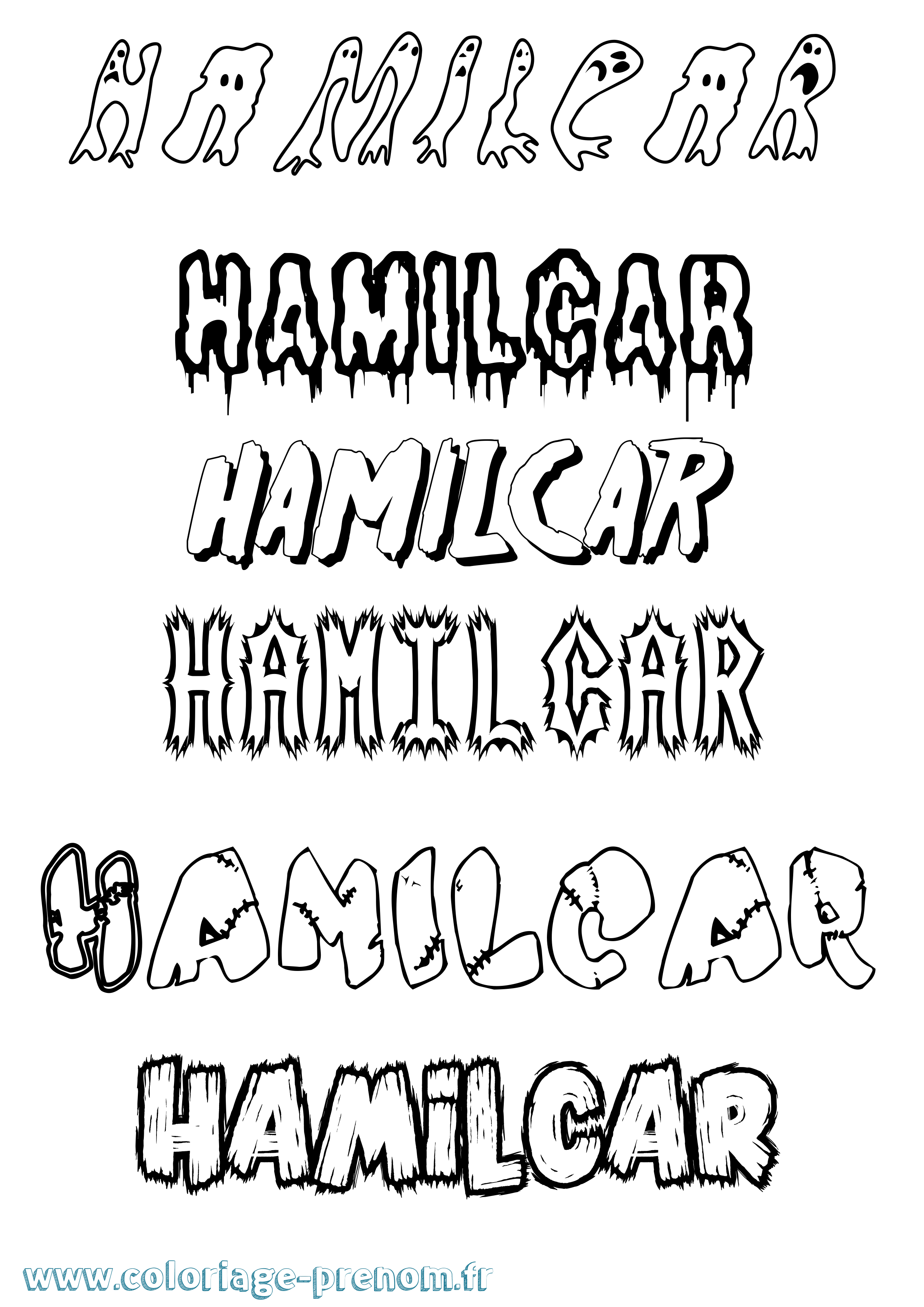 Coloriage Hamilcar Frisson Coloriage prénom Hamilcar Frisson