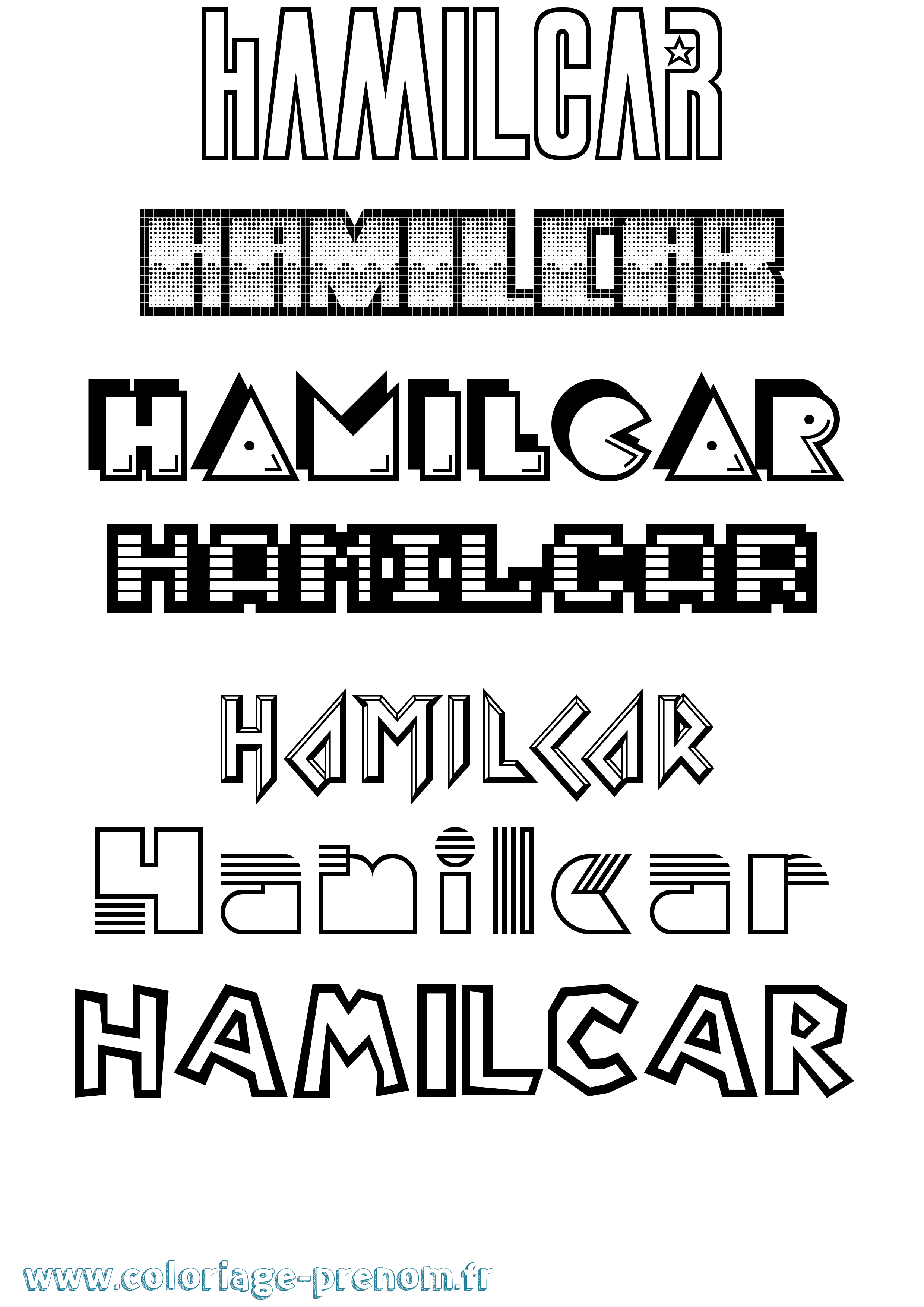 Coloriage Hamilcar Jeux Vidéos Coloriage prénom Hamilcar Jeux Vidéos