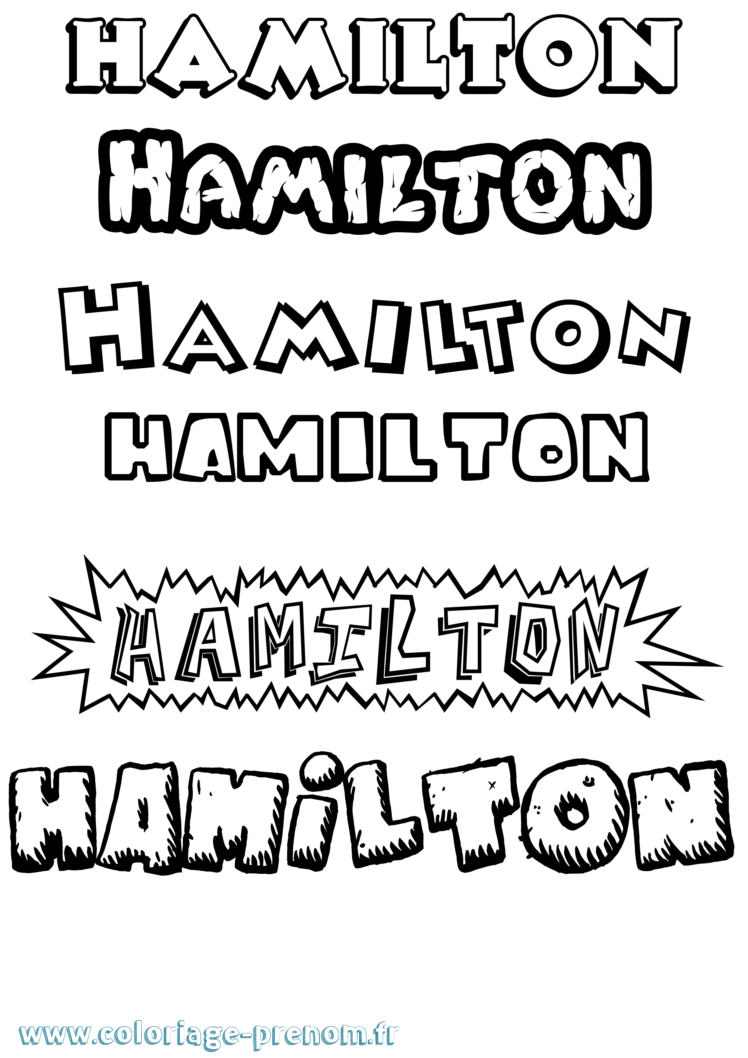 Coloriage prénom Hamilton Dessin Animé