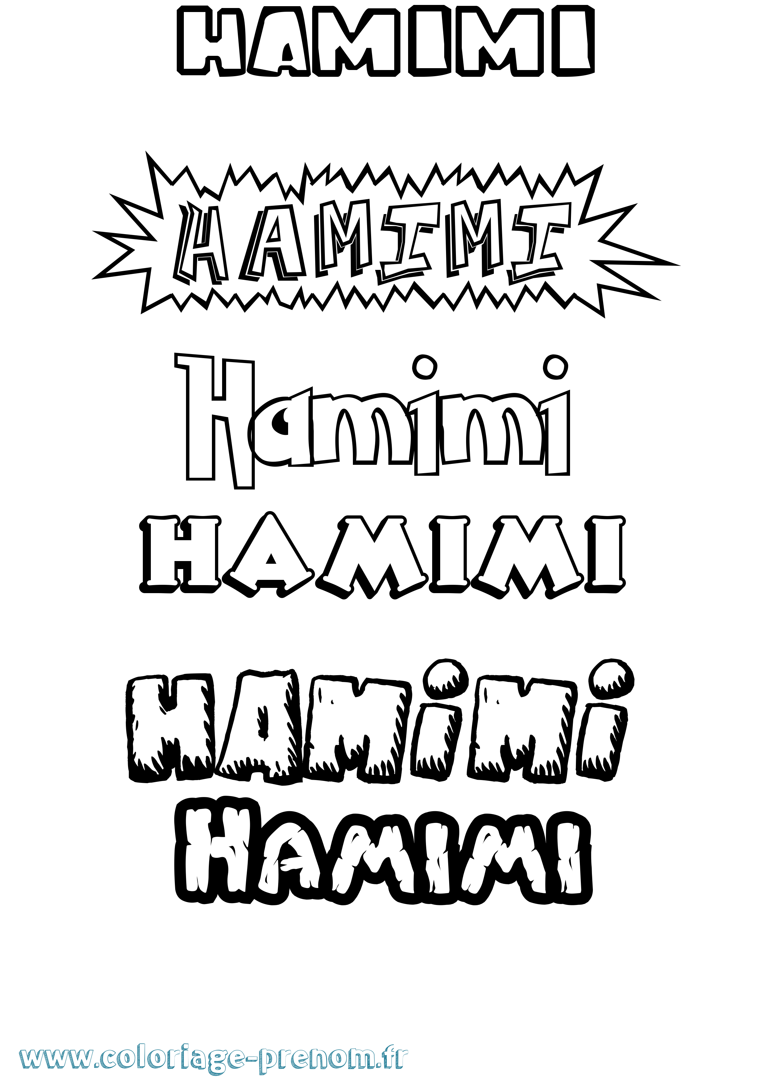 Coloriage Hamimi Dessin Animé Coloriage prénom Hamimi Dessin Animé