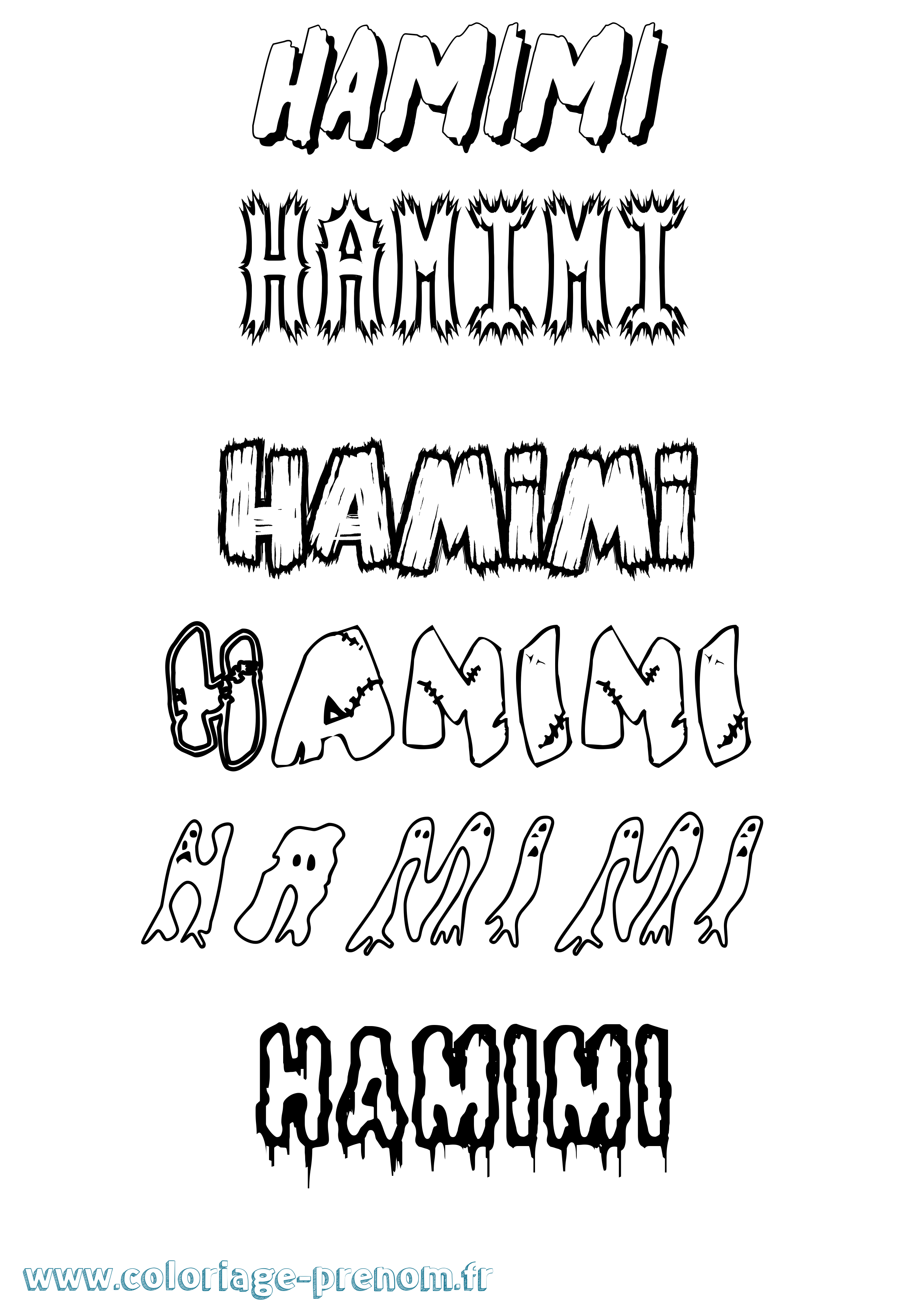 Coloriage Hamimi Frisson Coloriage prénom Hamimi Frisson