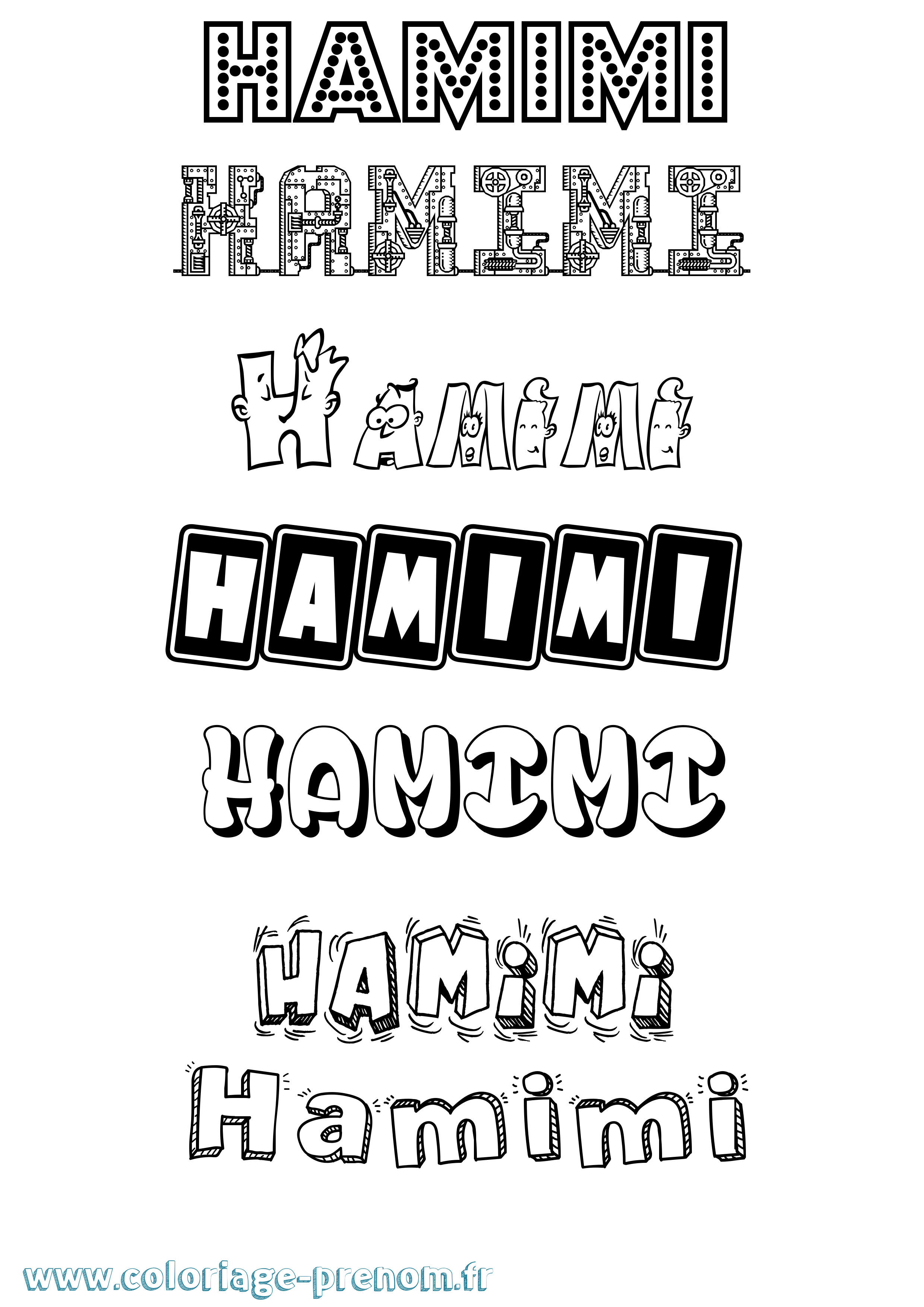 Coloriage Hamimi Fun Coloriage prénom Hamimi Fun