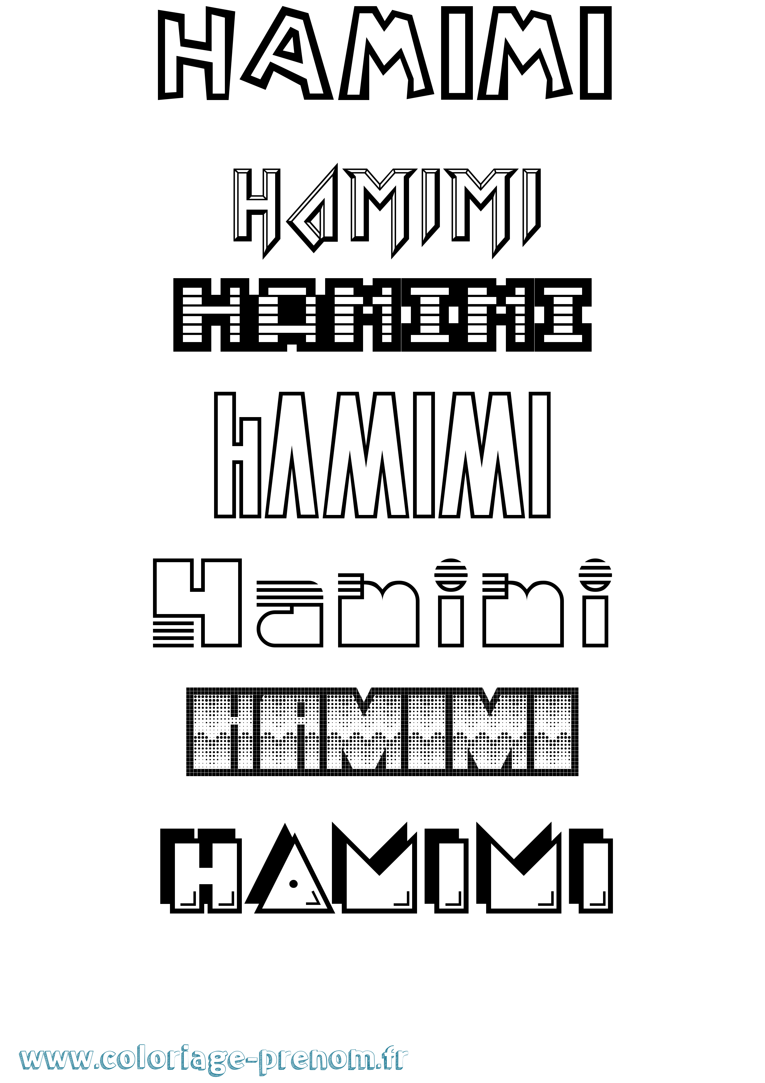 Coloriage Hamimi Jeux Vidéos Coloriage prénom Hamimi Jeux Vidéos
