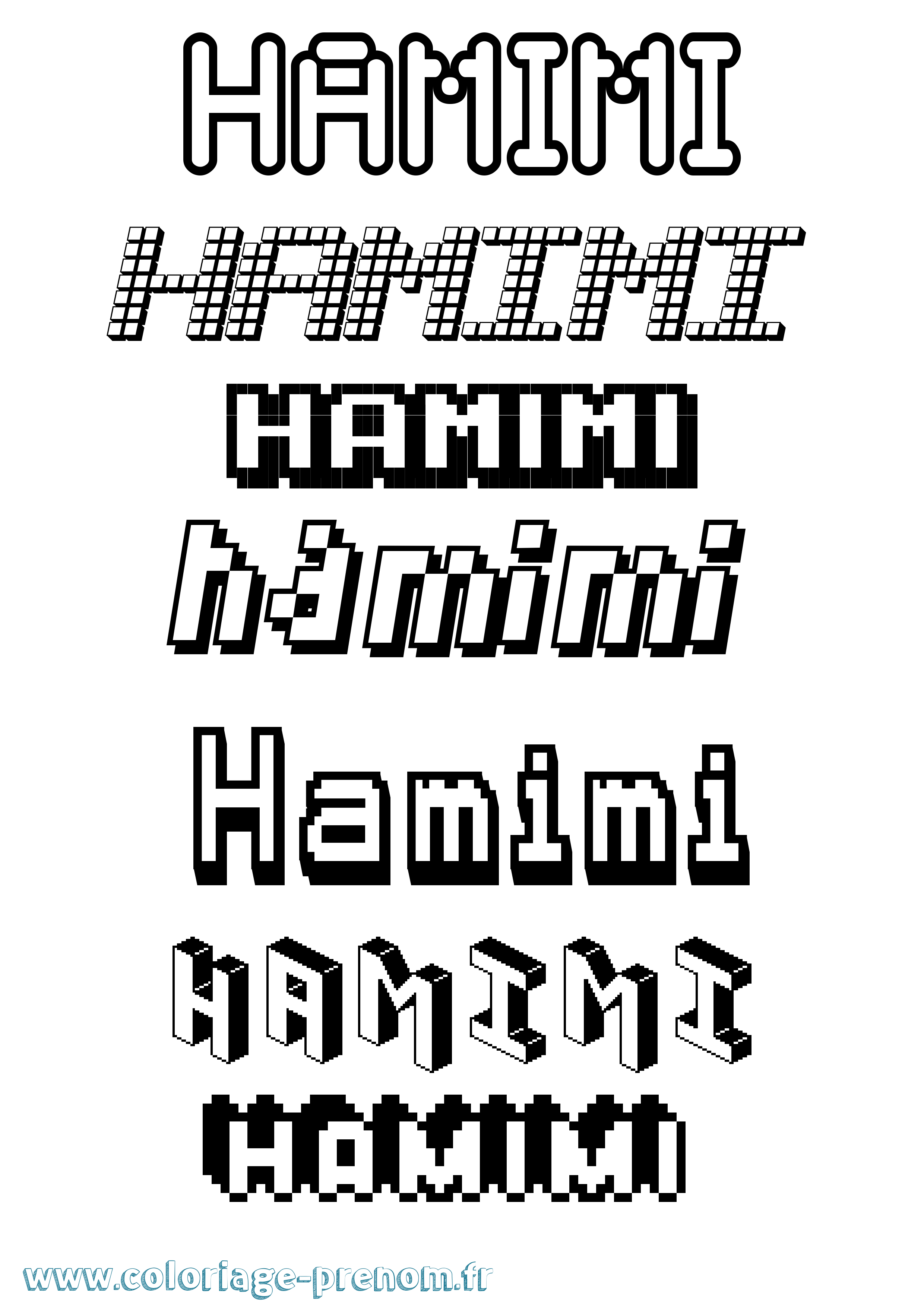 Coloriage Hamimi Pixel Coloriage prénom Hamimi Pixel