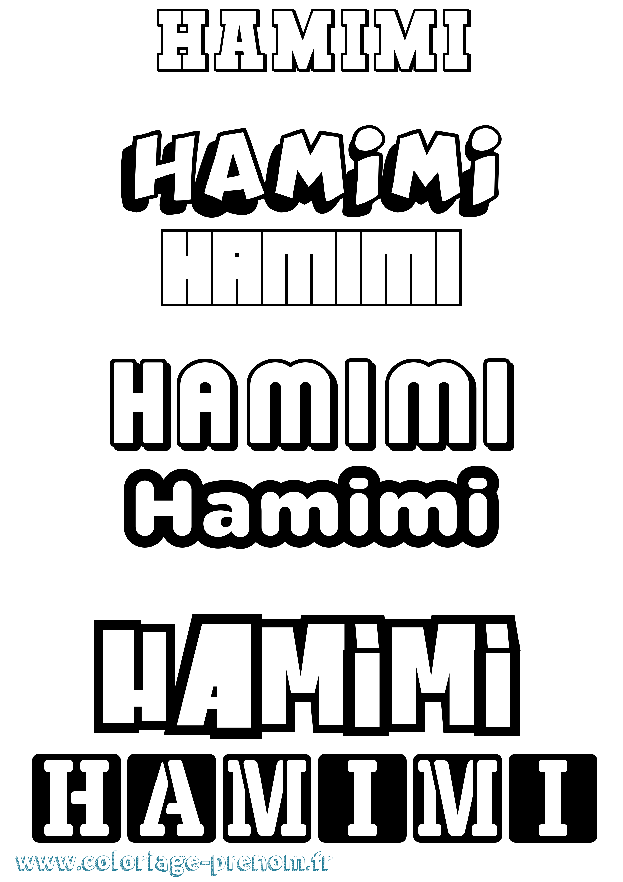 Coloriage Hamimi Simple Coloriage prénom Hamimi Simple
