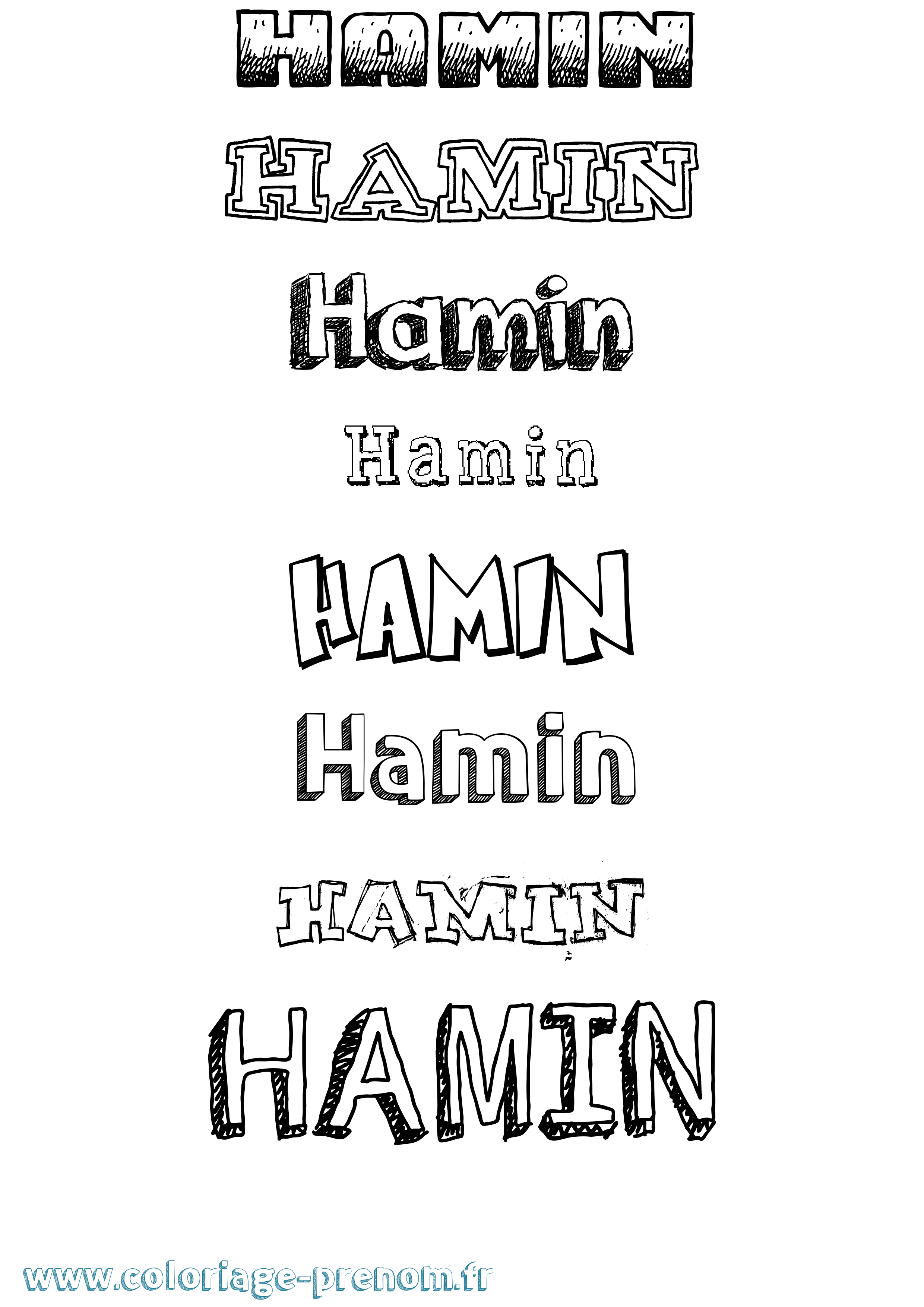 Coloriage Hamin Dessiné Coloriage prénom Hamin Dessiné