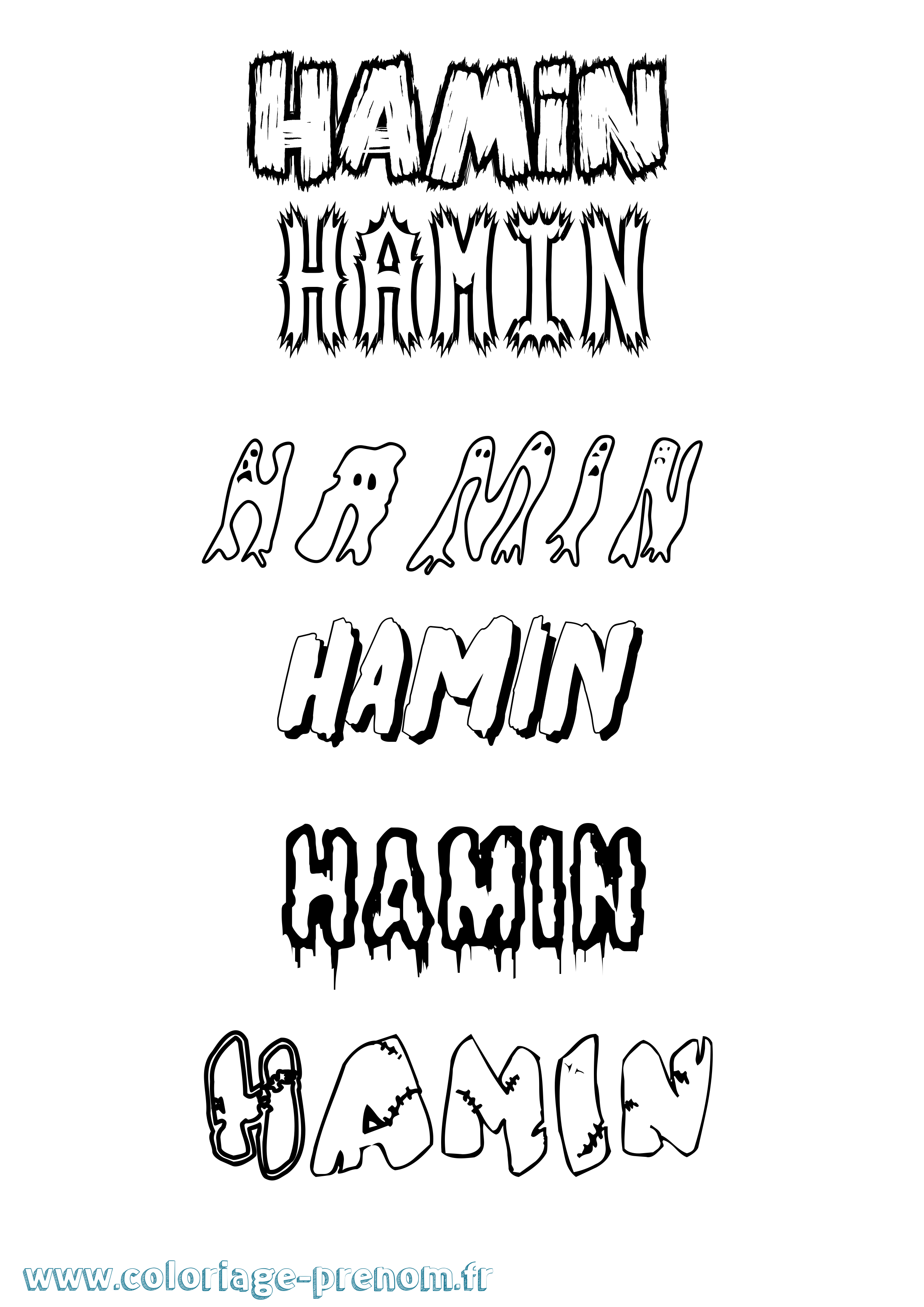 Coloriage Hamin Frisson Coloriage prénom Hamin Frisson