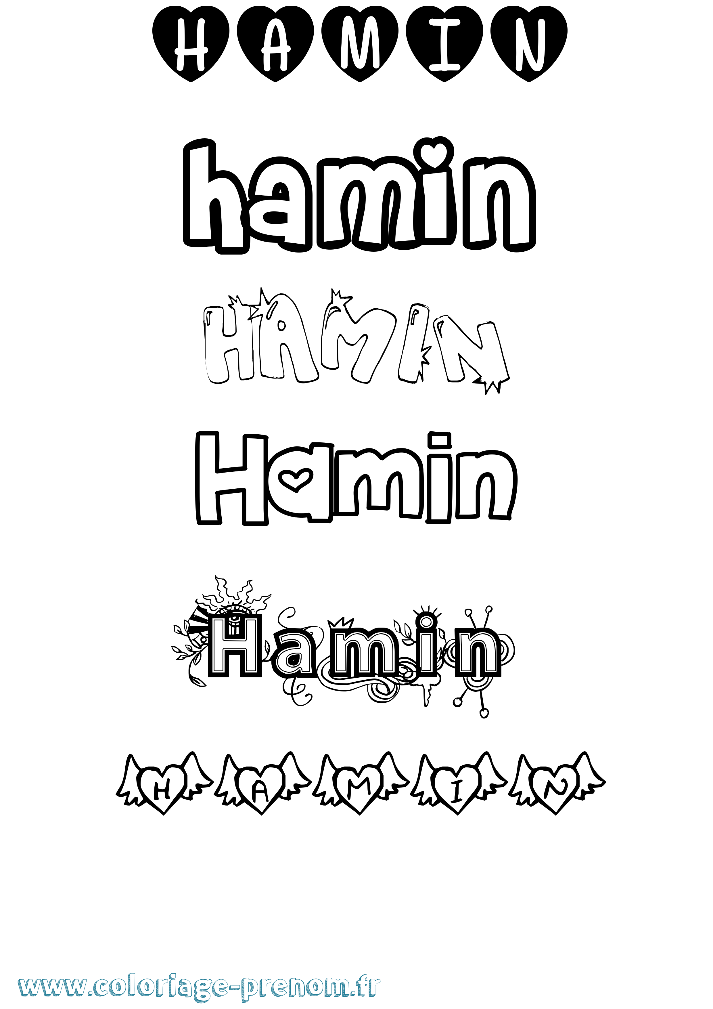 Coloriage Hamin Girly Coloriage prénom Hamin Girly