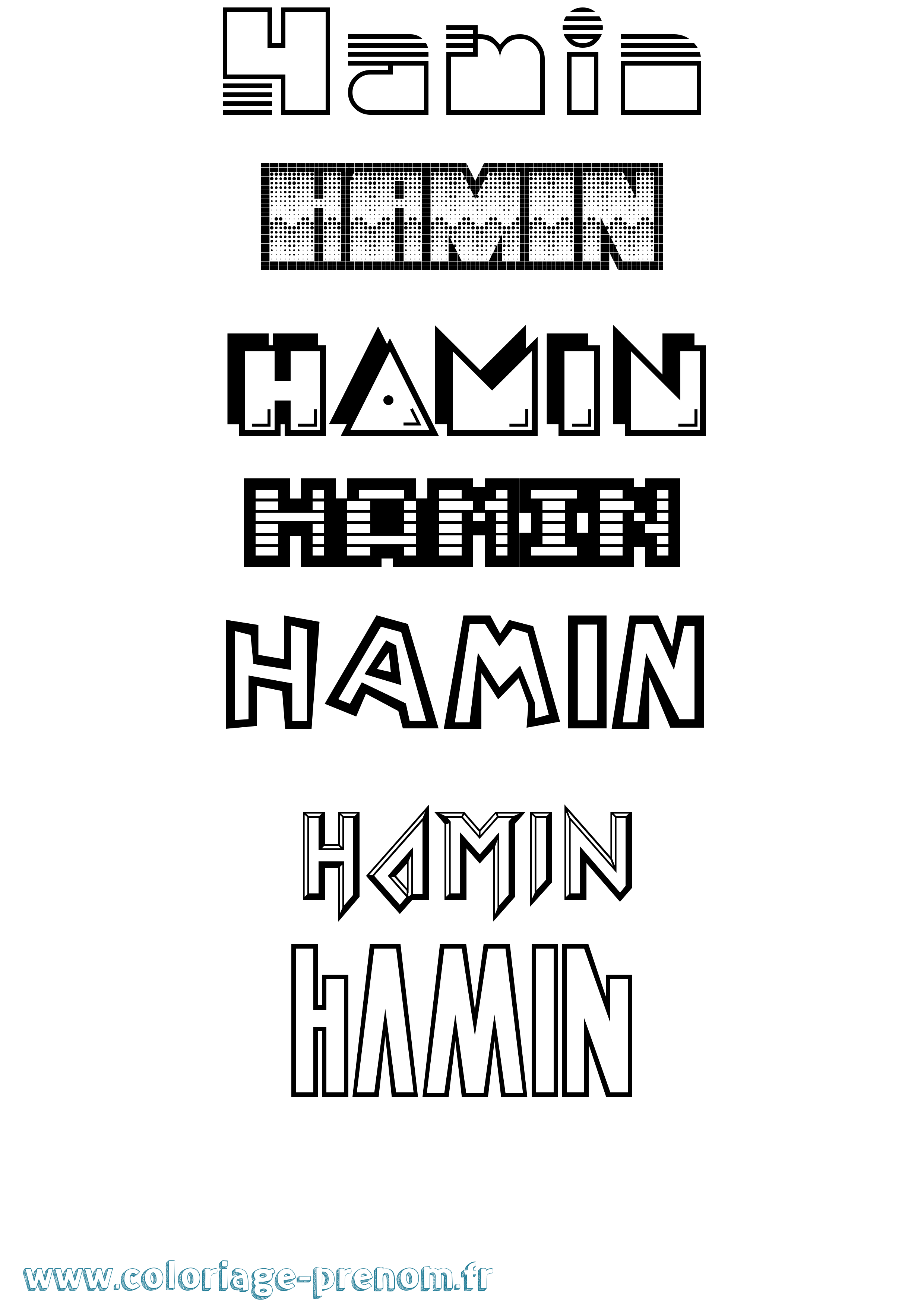 Coloriage Hamin Jeux Vidéos Coloriage prénom Hamin Jeux Vidéos
