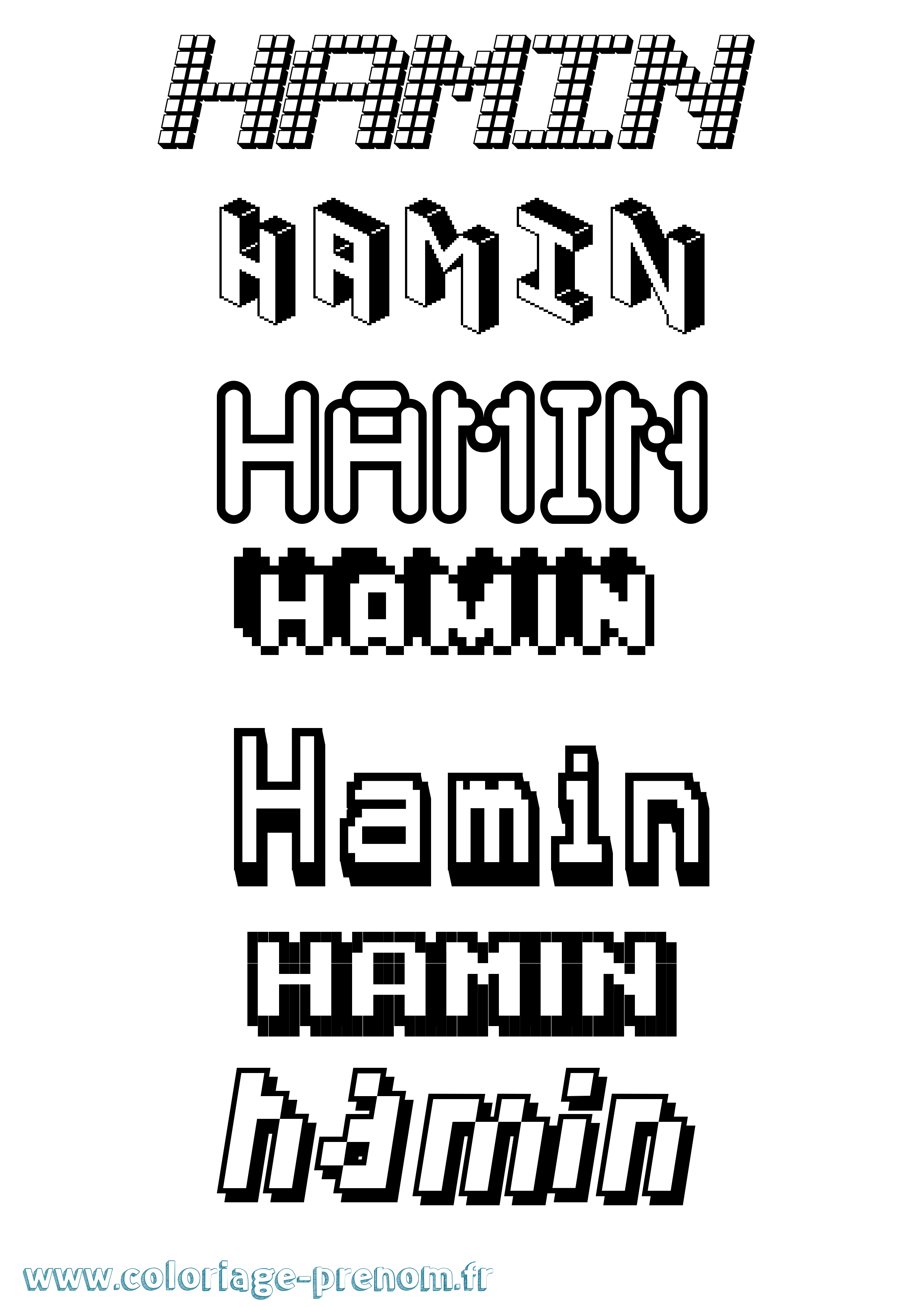 Coloriage Hamin Pixel Coloriage prénom Hamin Pixel
