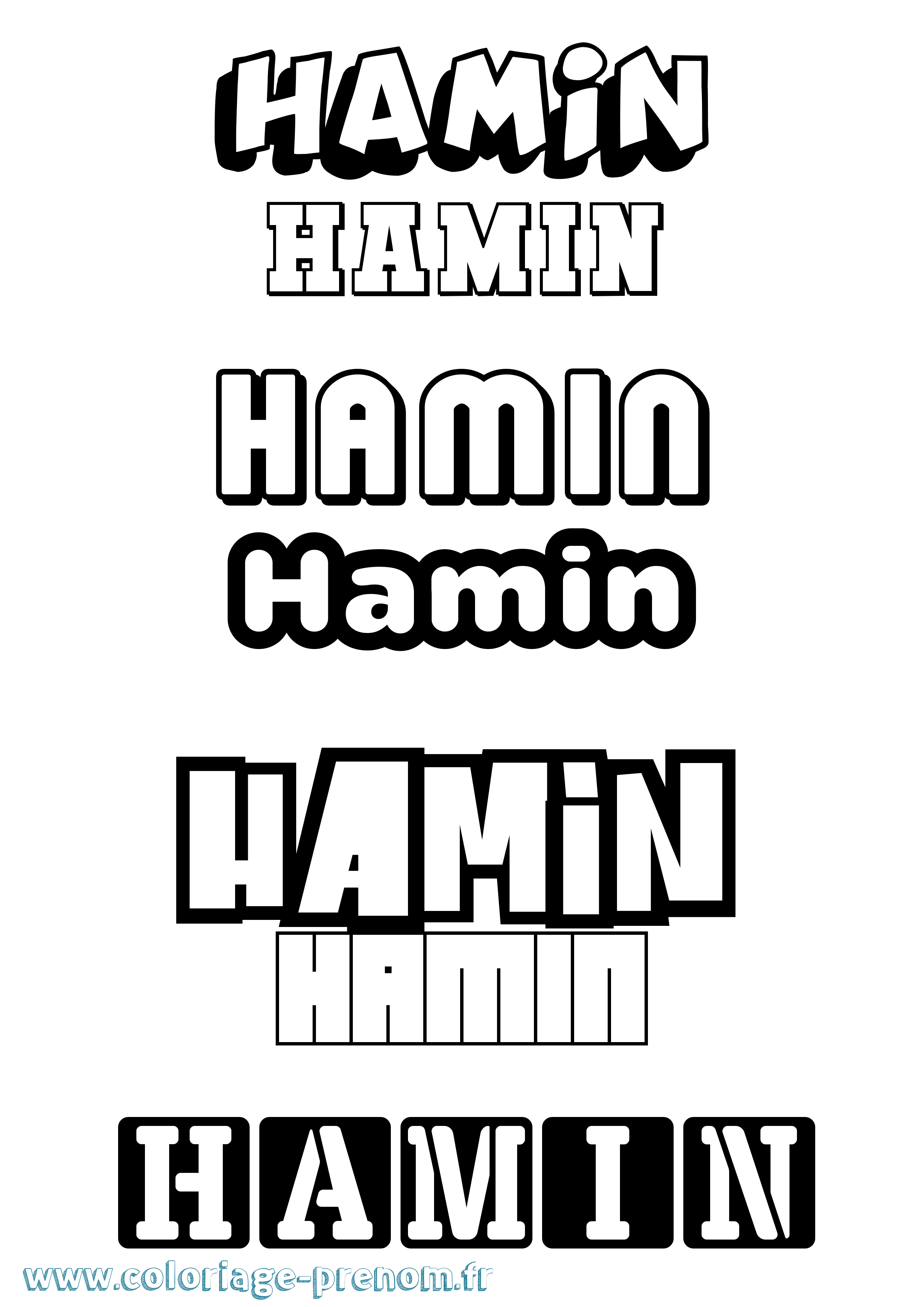Coloriage Hamin Simple Coloriage prénom Hamin Simple