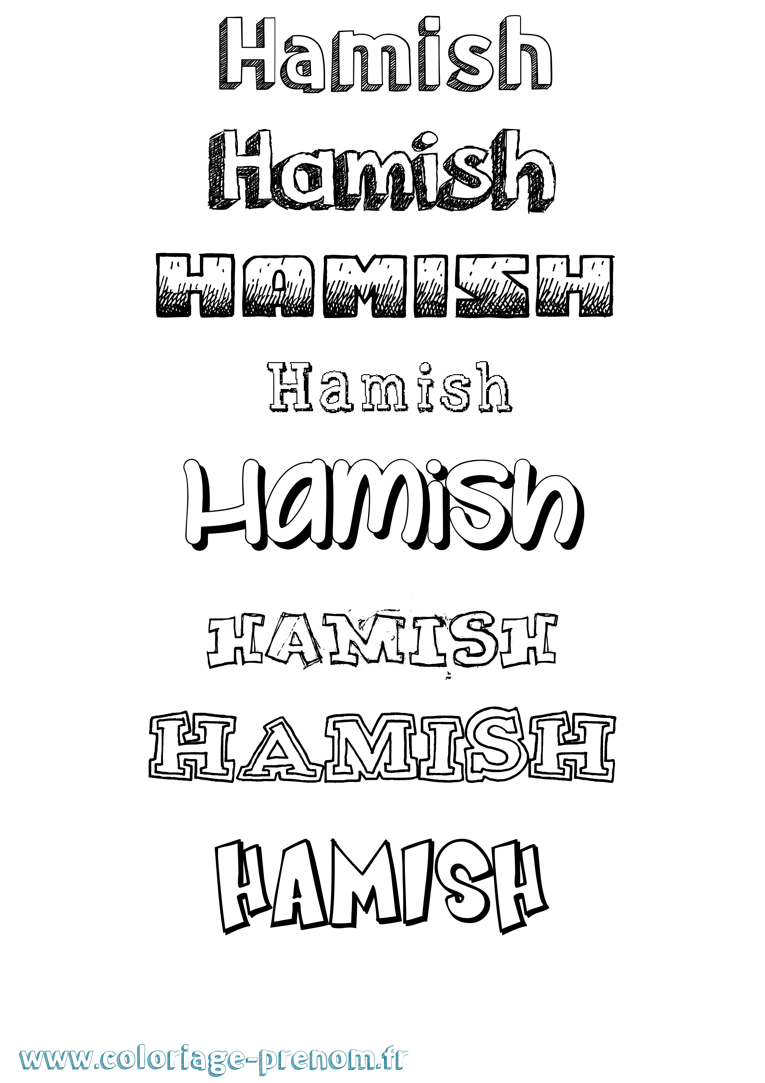 Coloriage Hamish Dessiné Coloriage prénom Hamish Dessiné