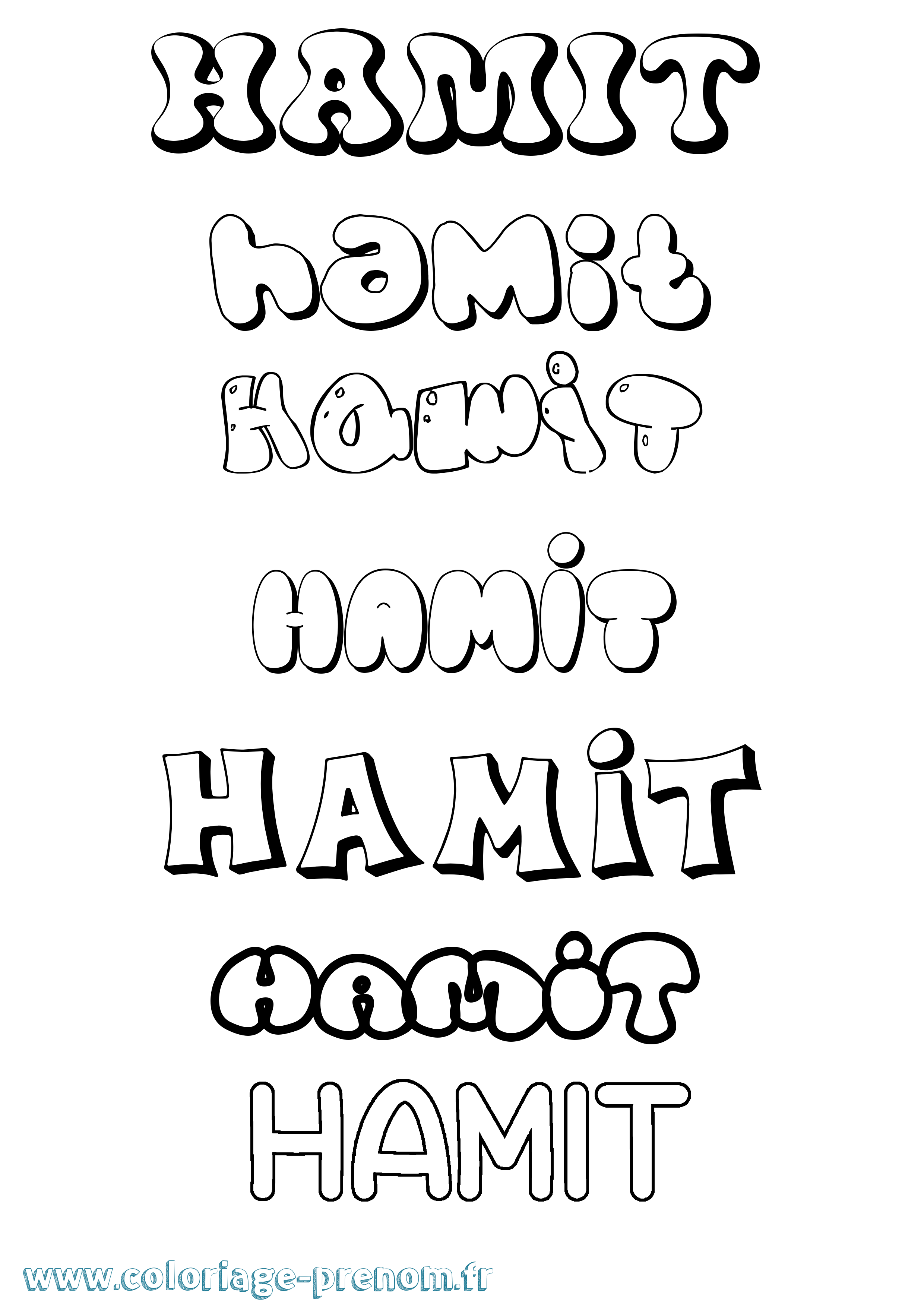 Coloriage Hamit Bubble Coloriage prénom Hamit Bubble