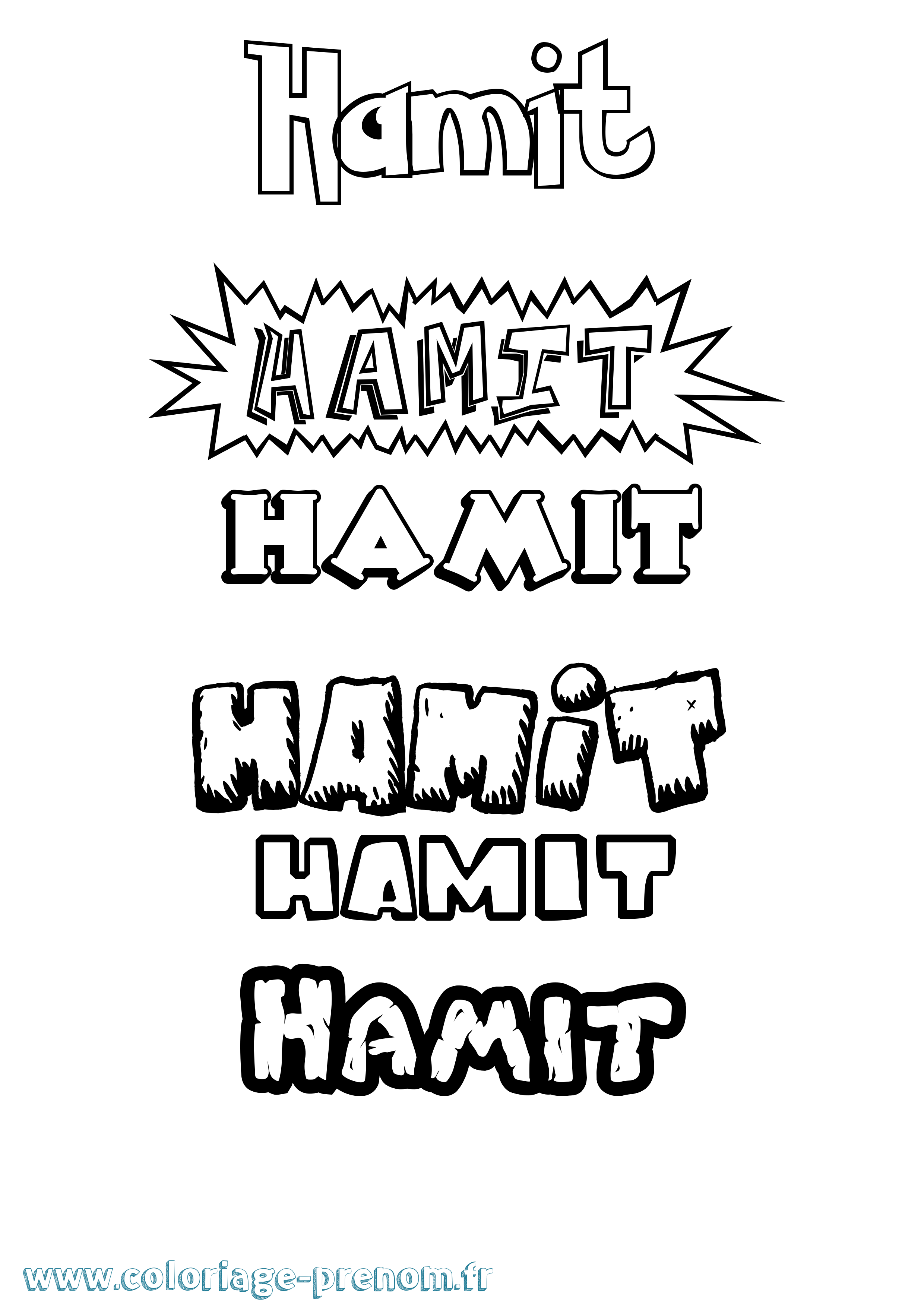 Coloriage Hamit Dessin Animé Coloriage prénom Hamit Dessin Animé