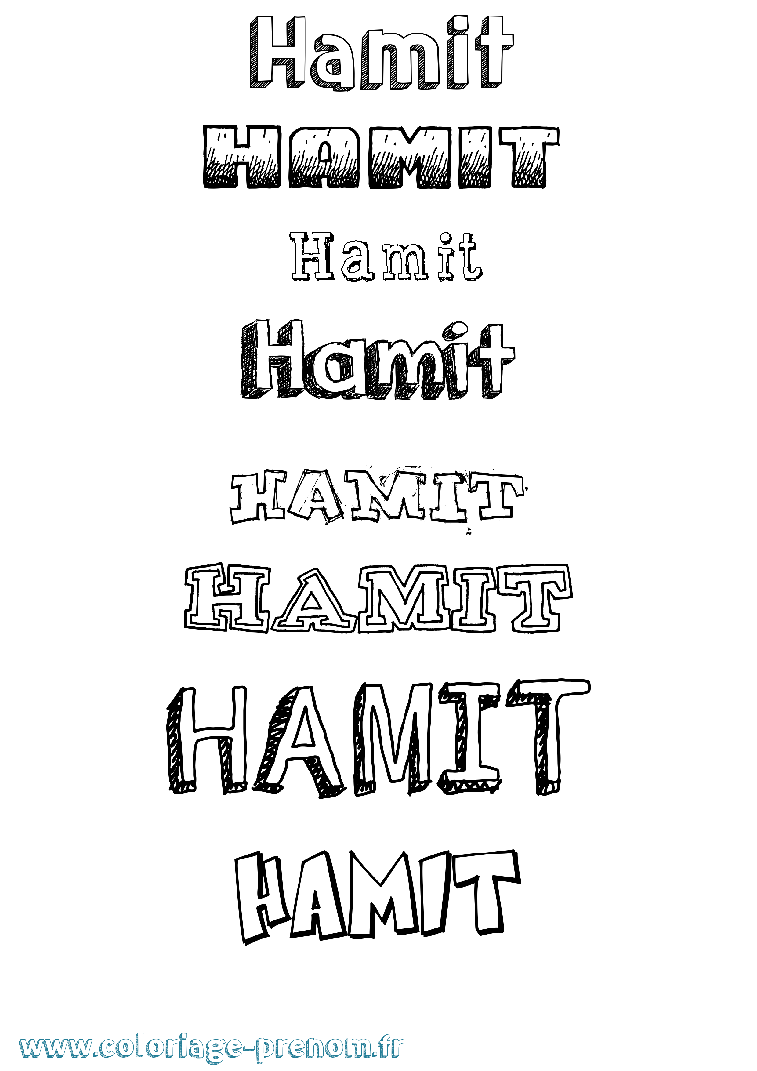 Coloriage Hamit Dessiné Coloriage prénom Hamit Dessiné