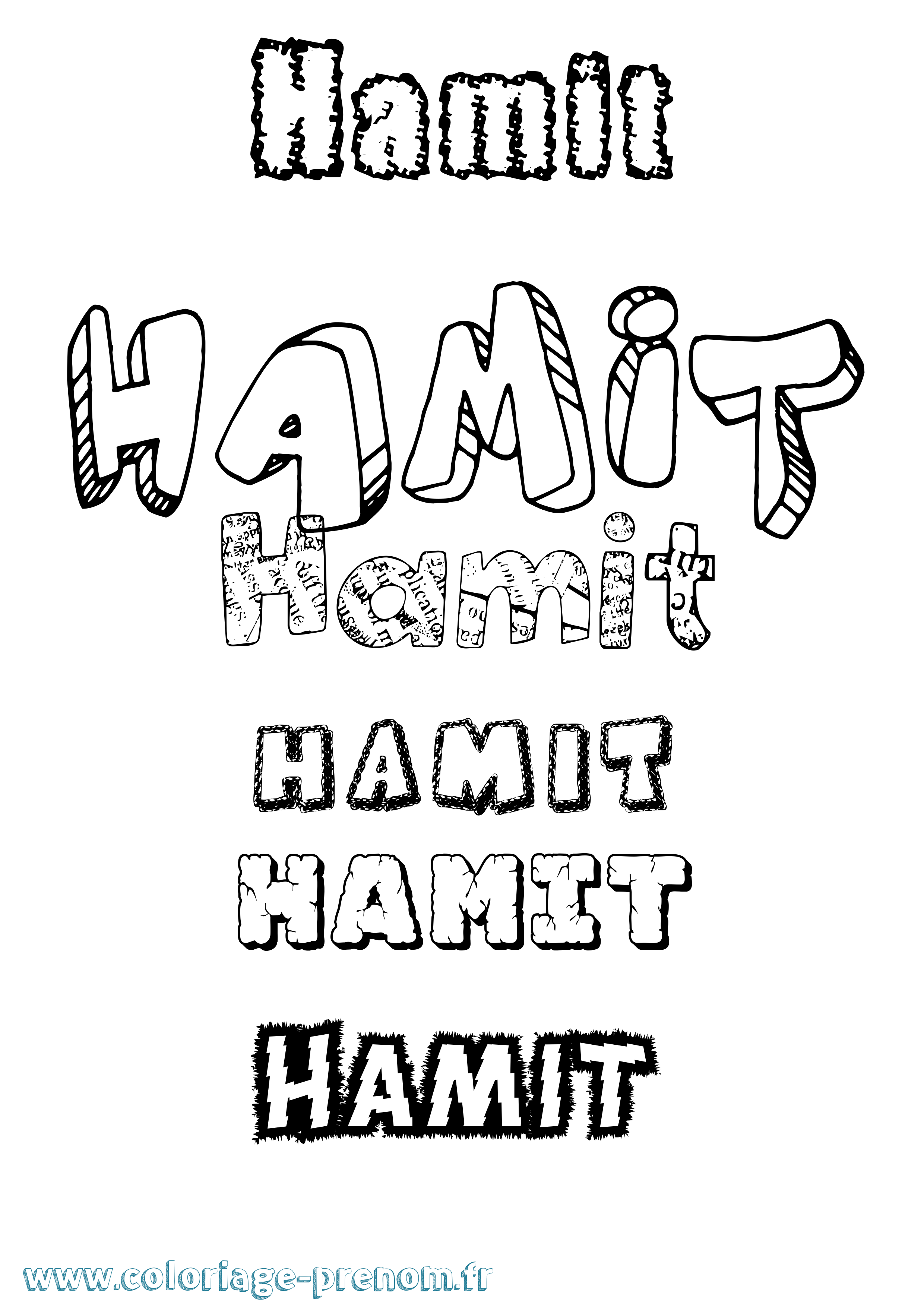 Coloriage Hamit Destructuré Coloriage prénom Hamit Destructuré