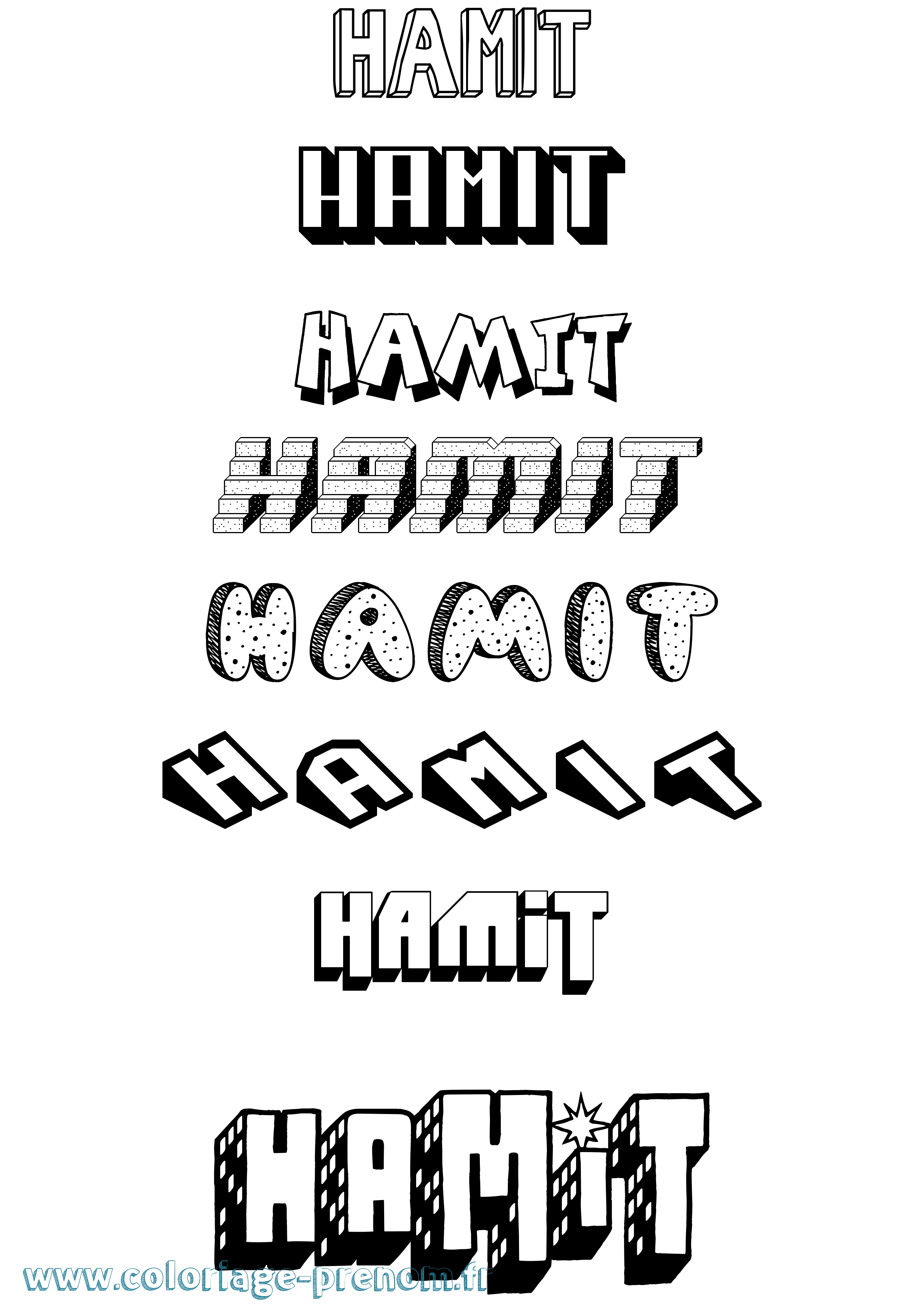 Coloriage Hamit Effet 3D Coloriage prénom Hamit Effet 3D
