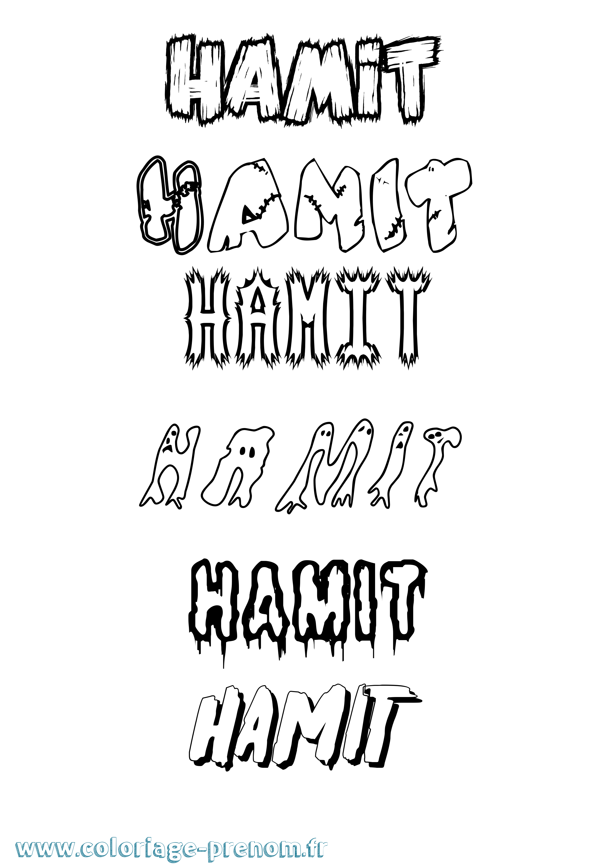 Coloriage Hamit Frisson Coloriage prénom Hamit Frisson