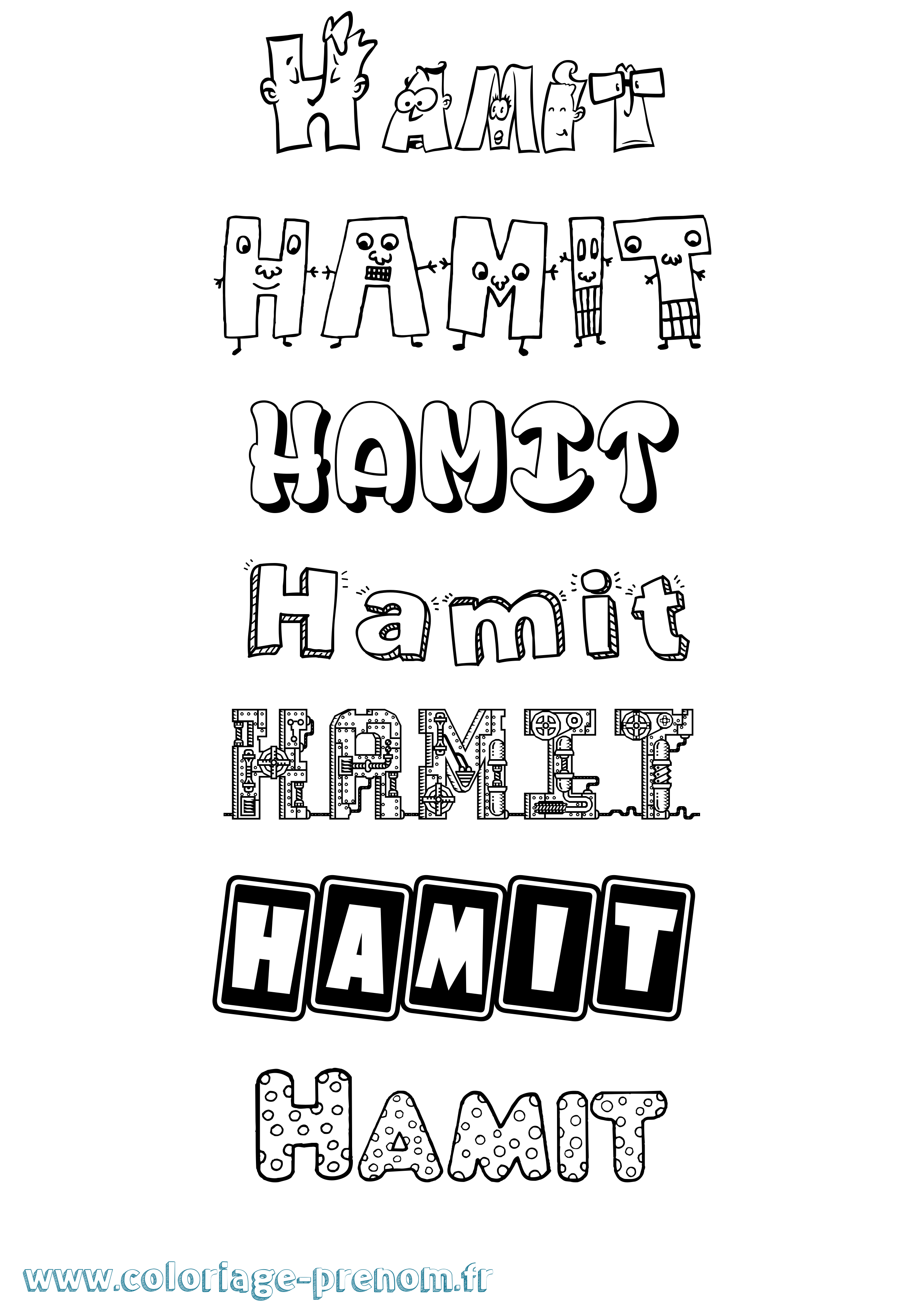Coloriage Hamit Fun Coloriage prénom Hamit Fun
